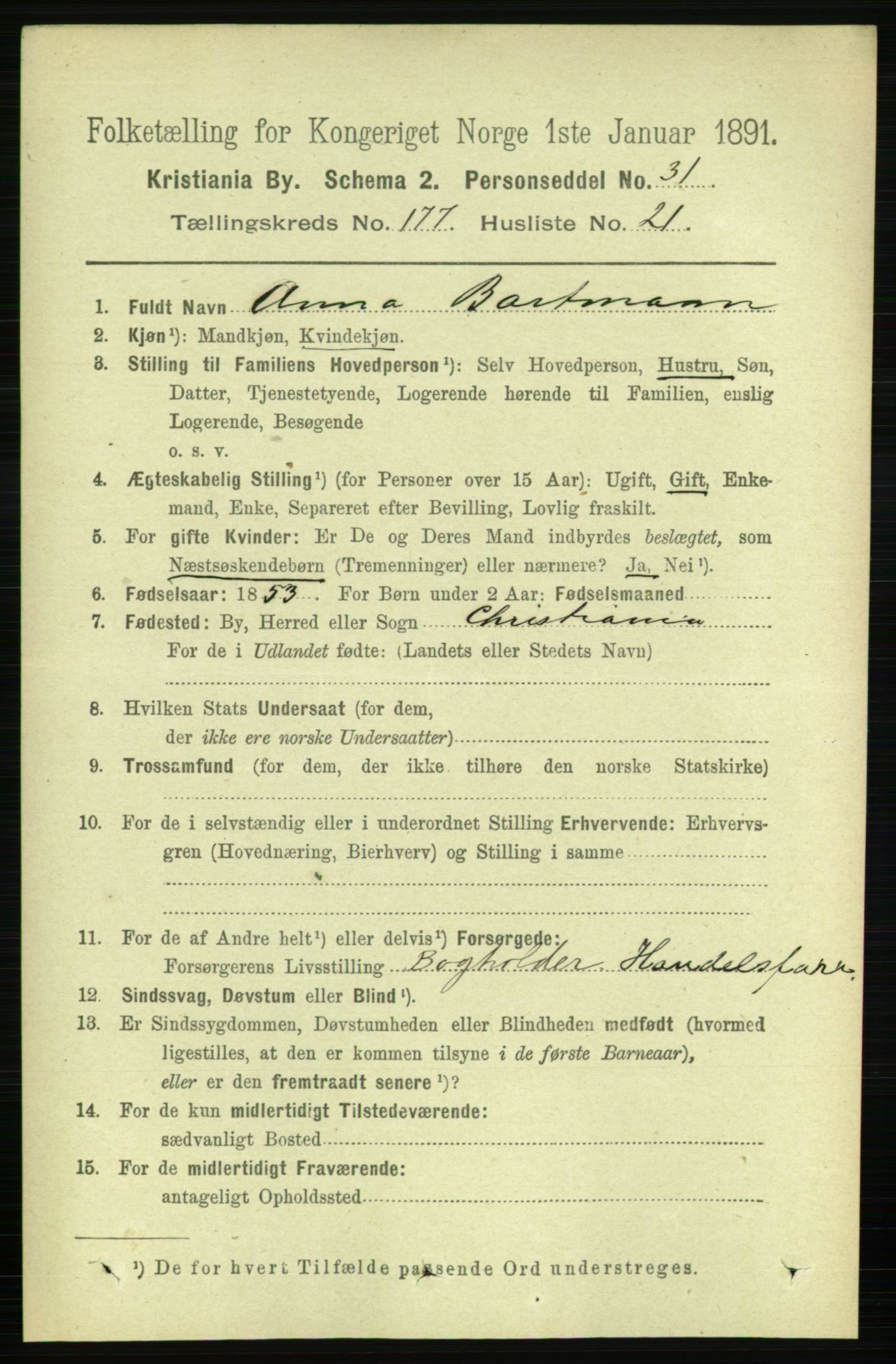 RA, 1891 census for 0301 Kristiania, 1891, p. 106857