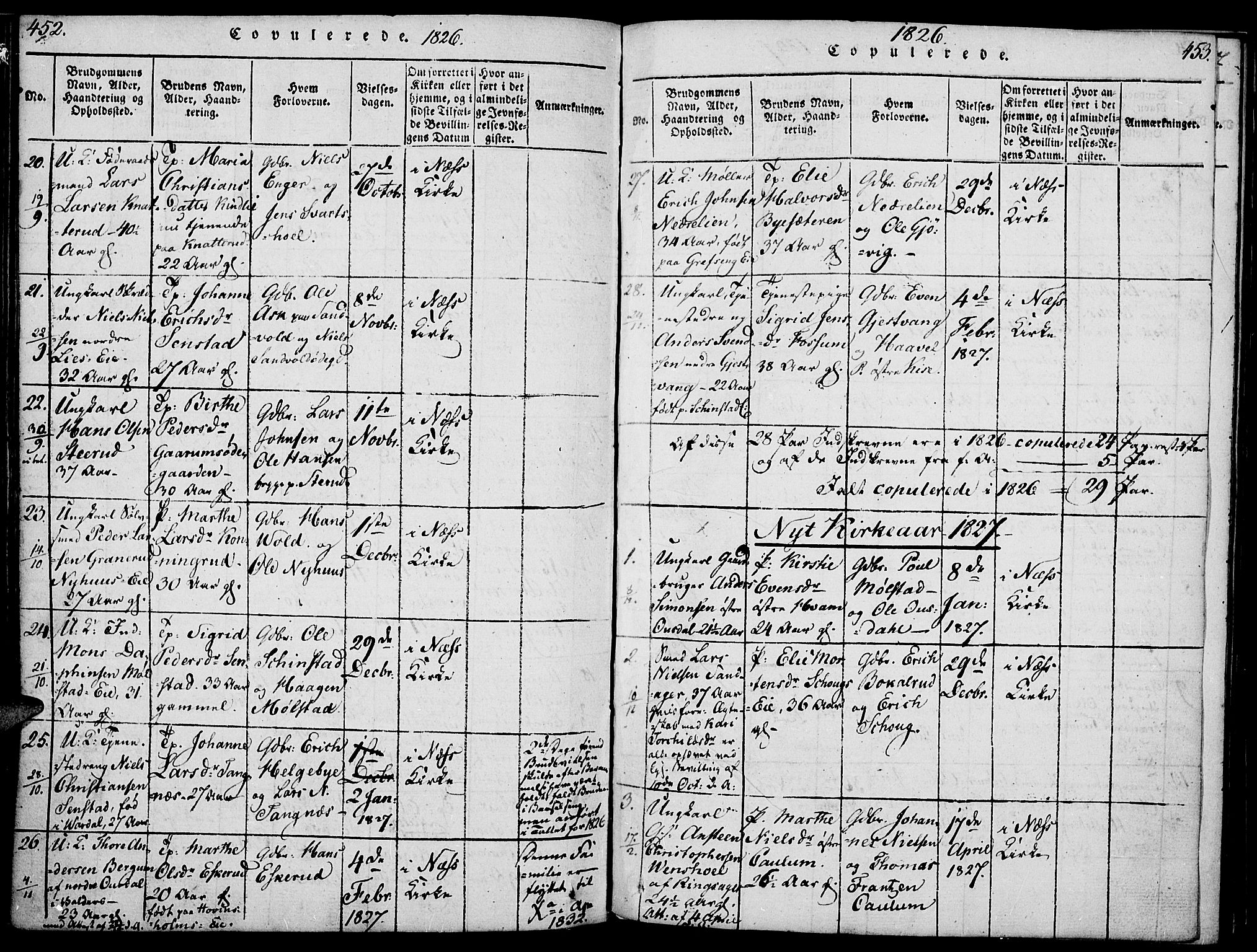 Nes prestekontor, Hedmark, SAH/PREST-020/K/Ka/L0002: Parish register (official) no. 2, 1813-1827, p. 452-453