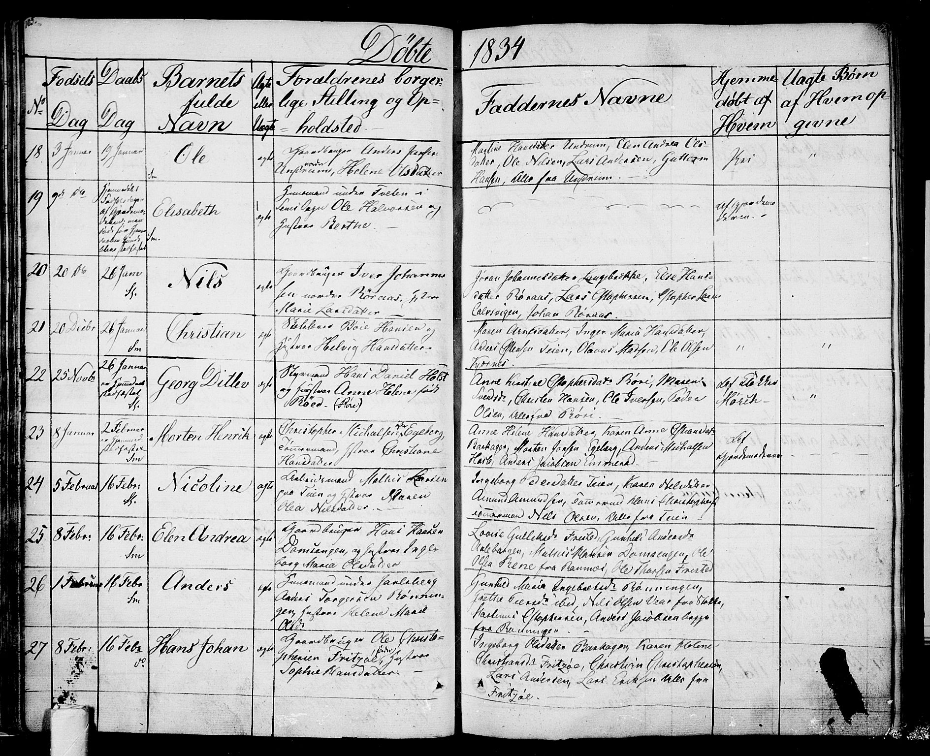 Sem kirkebøker, AV/SAKO-A-5/F/Fa/L0005: Parish register (official) no. I 5, 1825-1842, p. 105-106