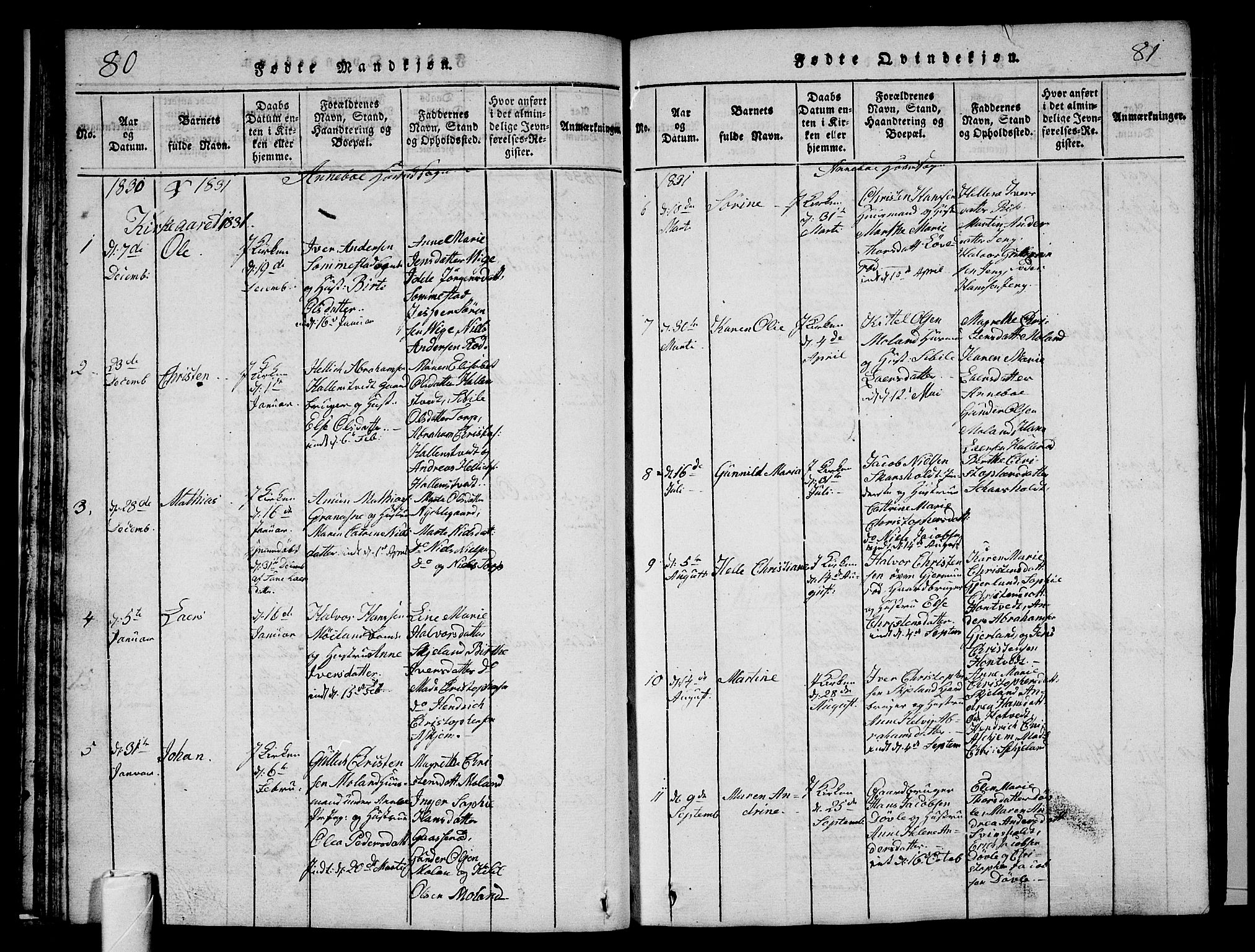 Andebu kirkebøker, AV/SAKO-A-336/G/Ga/L0002: Parish register (copy) no. I 2 /1, 1823-1832, p. 80-81