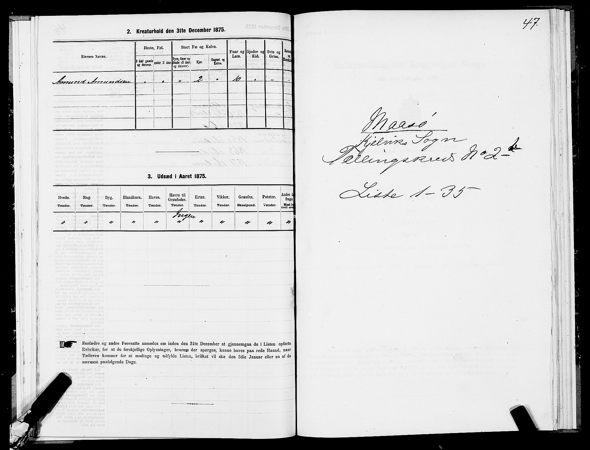 SATØ, 1875 census for 2018P Måsøy, 1875, p. 2047