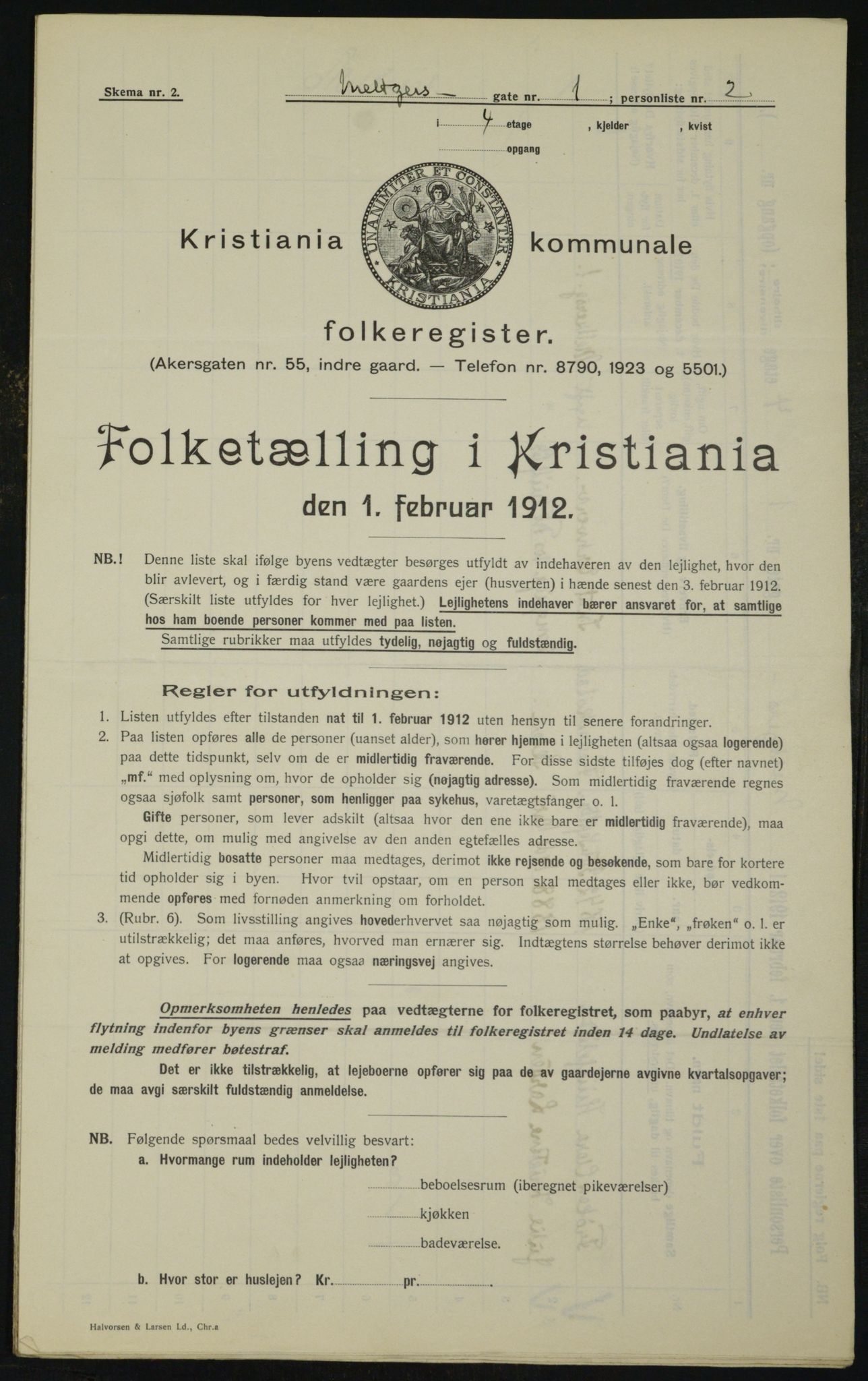 OBA, Municipal Census 1912 for Kristiania, 1912, p. 65655