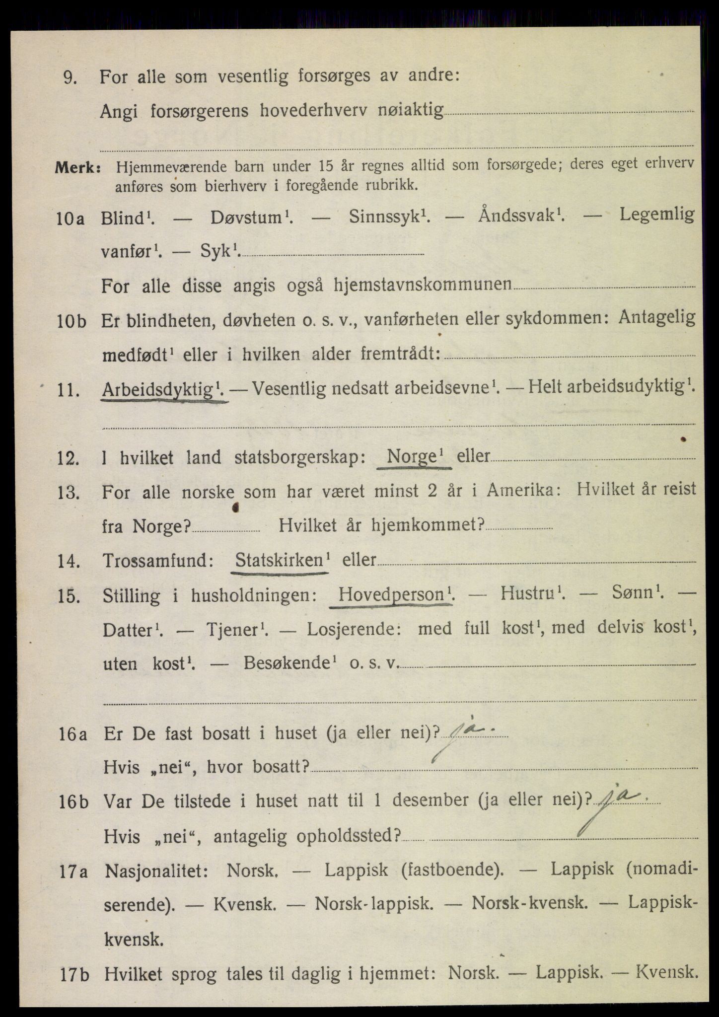 SAT, 1920 census for Meråker, 1920, p. 4023