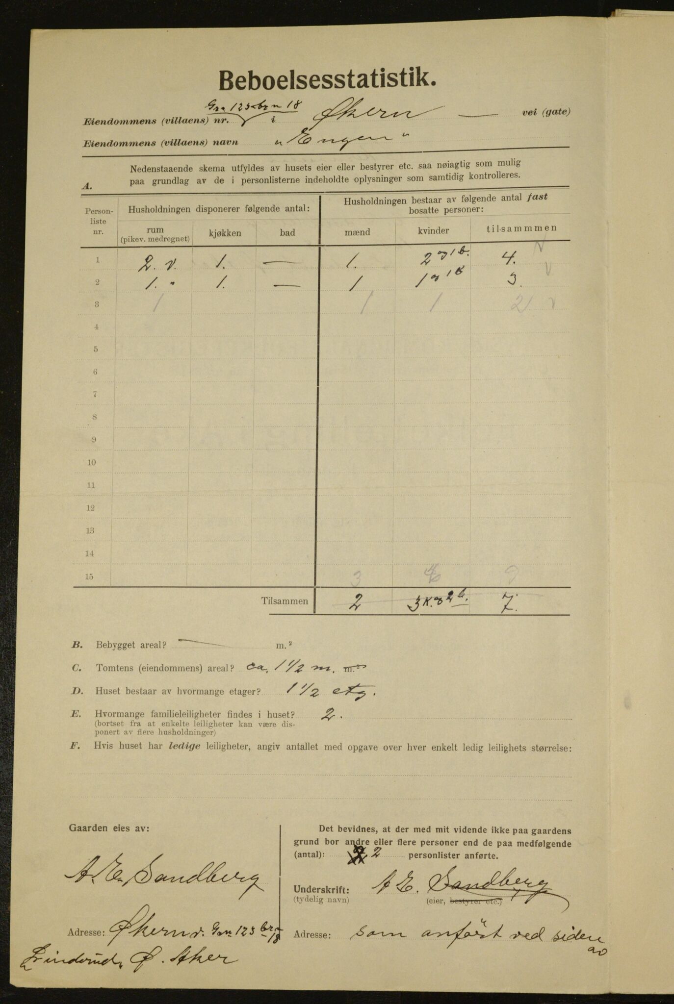 , Municipal Census 1923 for Aker, 1923, p. 35189