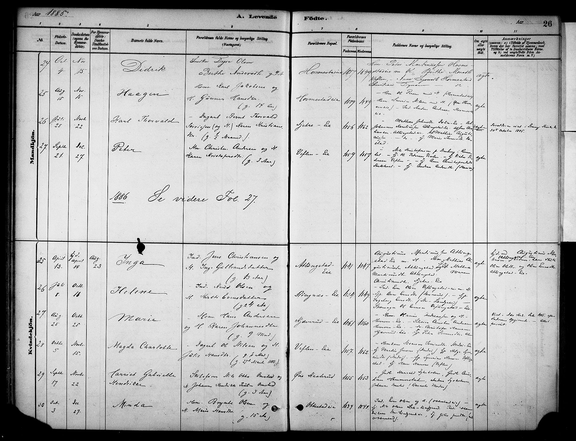 Stange prestekontor, SAH/PREST-002/K/L0019: Parish register (official) no. 19, 1880-1891, p. 26