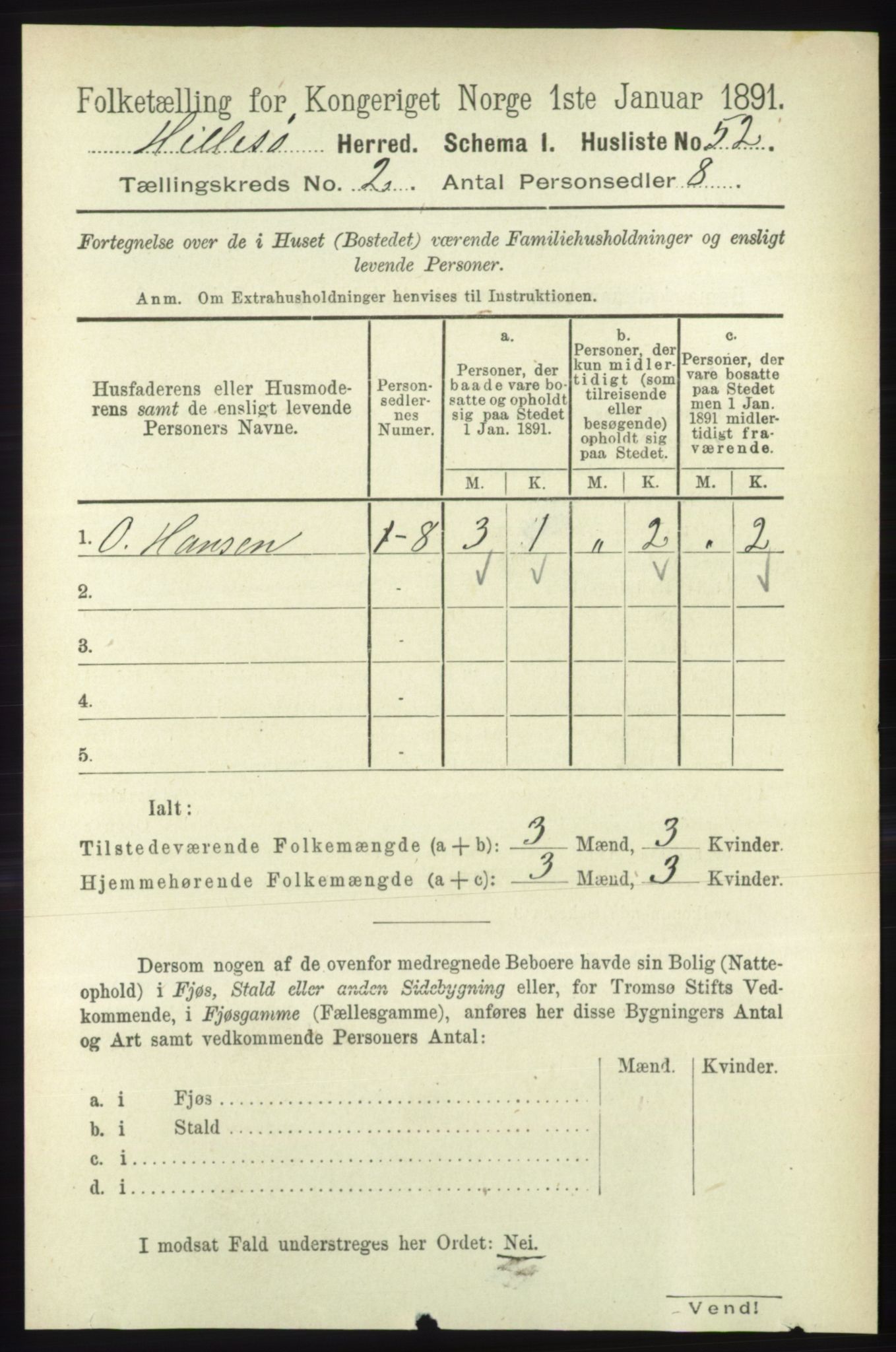 RA, 1891 census for 1930 Hillesøy, 1891, p. 623