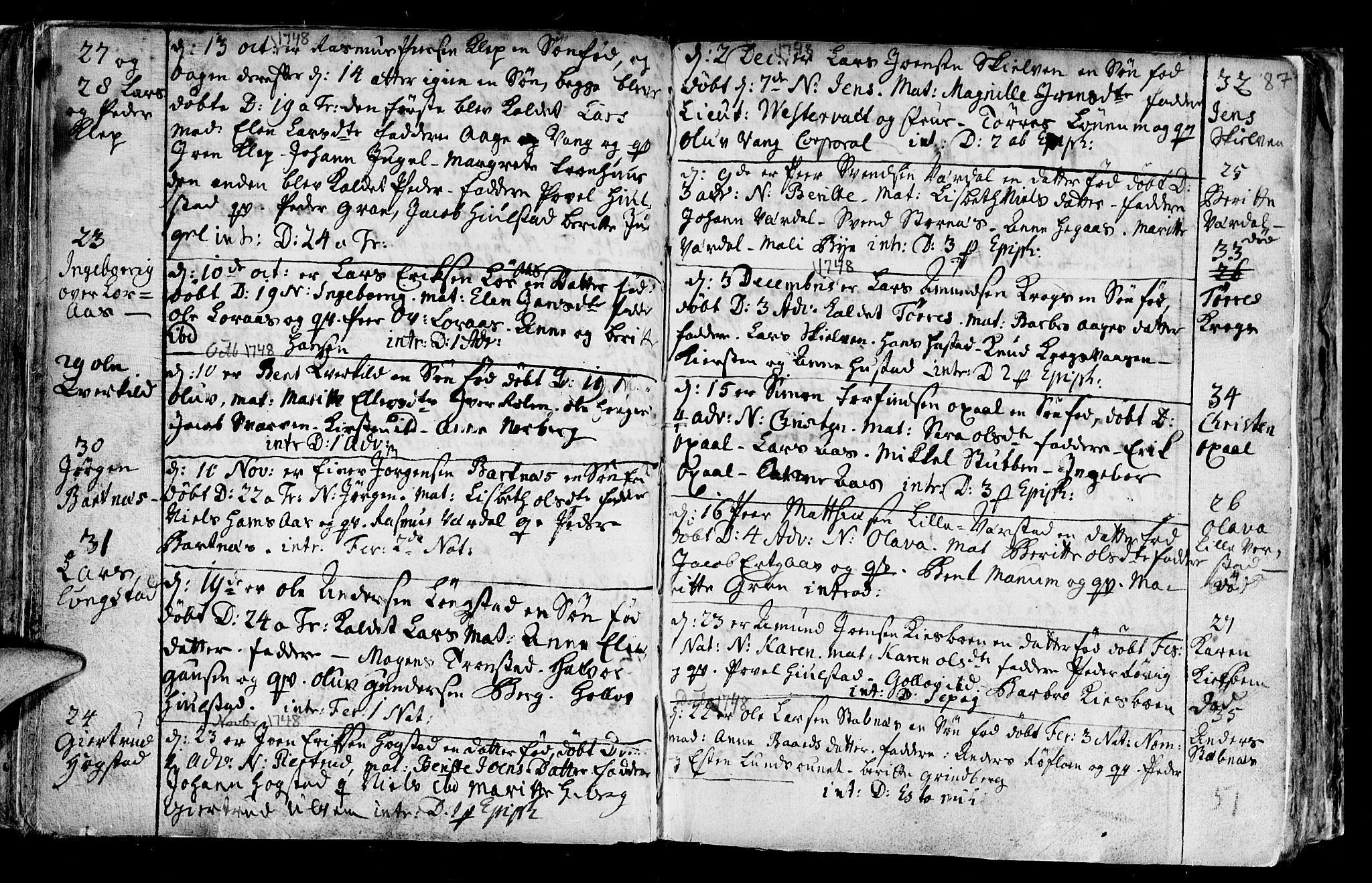 Ministerialprotokoller, klokkerbøker og fødselsregistre - Nord-Trøndelag, SAT/A-1458/730/L0272: Parish register (official) no. 730A01, 1733-1764, p. 87