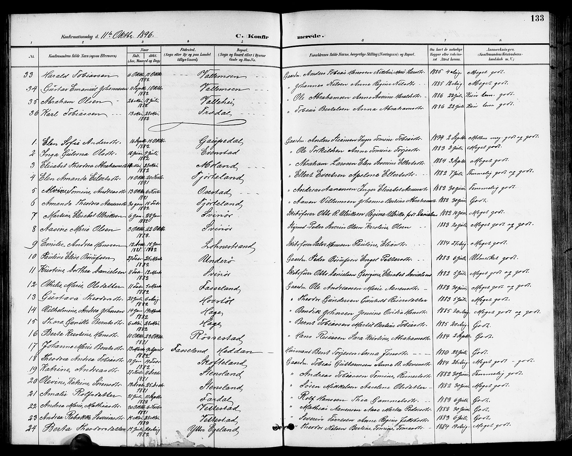 Sør-Audnedal sokneprestkontor, AV/SAK-1111-0039/F/Fb/Fbb/L0006: Parish register (copy) no. B 6, 1893-1915, p. 134