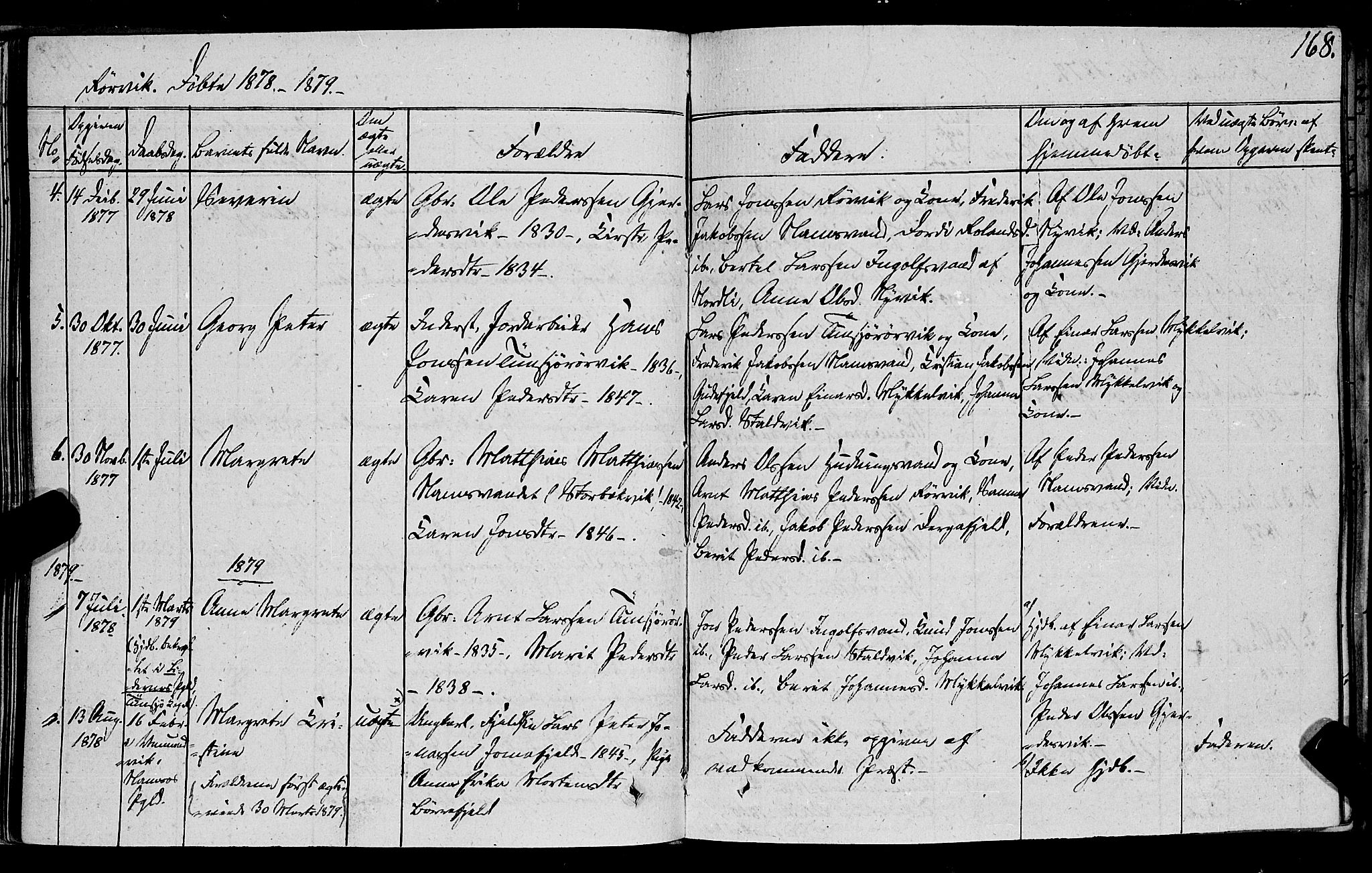 Ministerialprotokoller, klokkerbøker og fødselsregistre - Nord-Trøndelag, AV/SAT-A-1458/762/L0538: Parish register (official) no. 762A02 /1, 1833-1879, p. 168