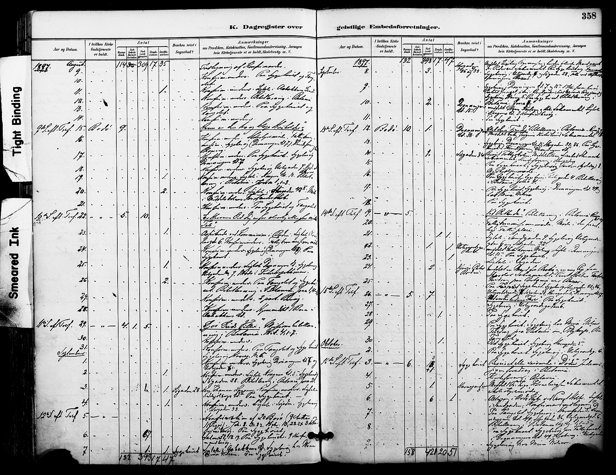 Ministerialprotokoller, klokkerbøker og fødselsregistre - Nordland, AV/SAT-A-1459/801/L0010: Parish register (official) no. 801A10, 1888-1899, p. 358