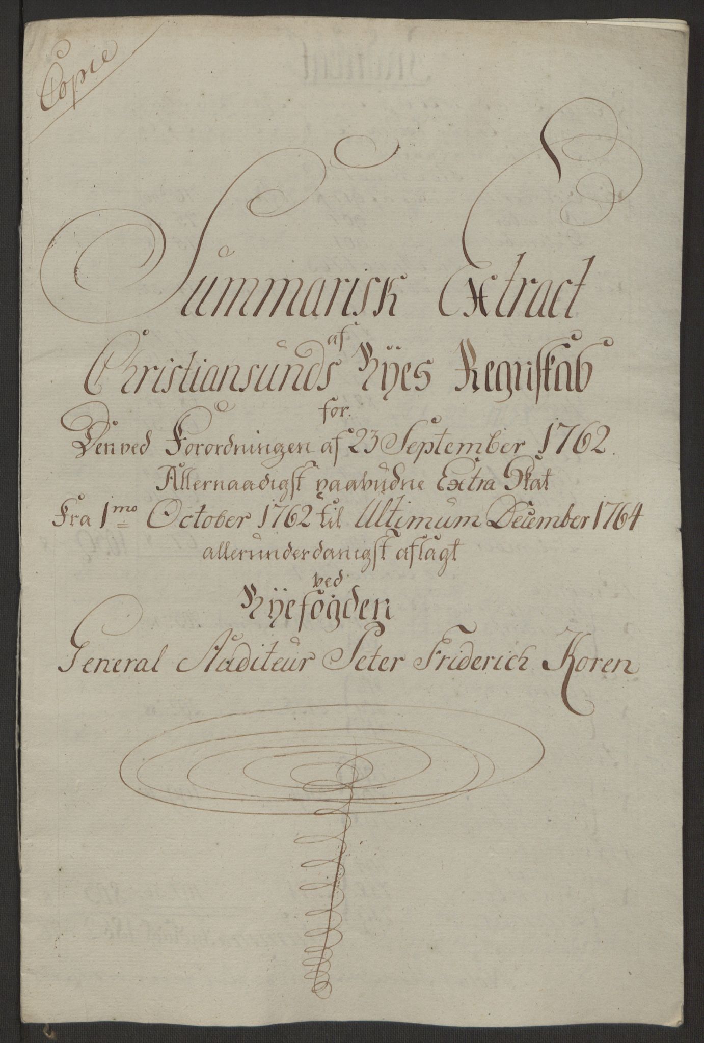 Rentekammeret inntil 1814, Reviderte regnskaper, Byregnskaper, AV/RA-EA-4066/R/Rr/L0495/0004: [R1] Kontribusjonsregnskap / Ekstraskatt, 1762-1772, p. 33