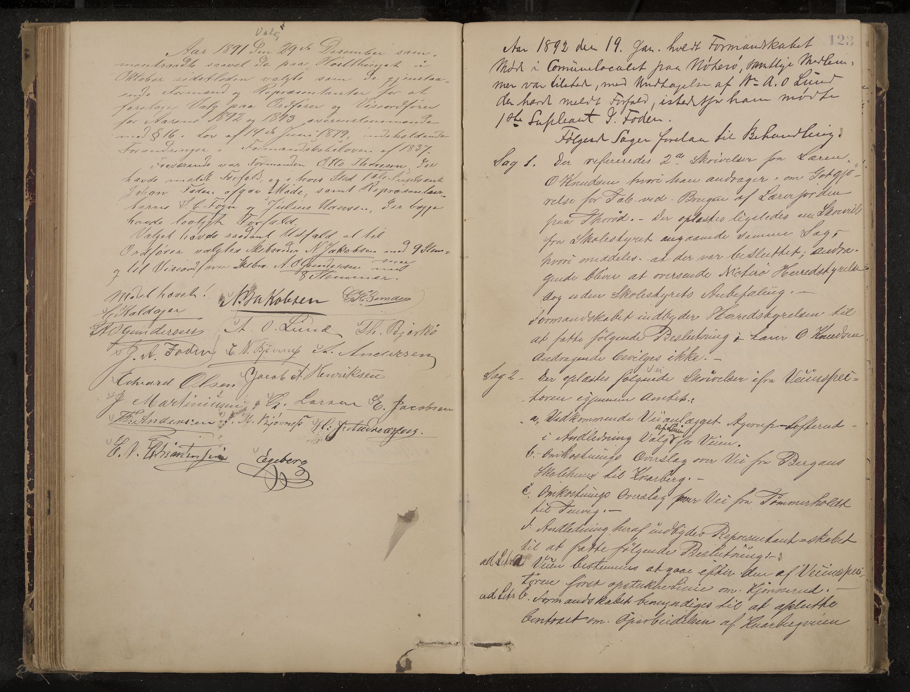 Nøtterøy formannskap og sentraladministrasjon, IKAK/0722021-1/A/Aa/L0004: Møtebok, 1887-1896, p. 123