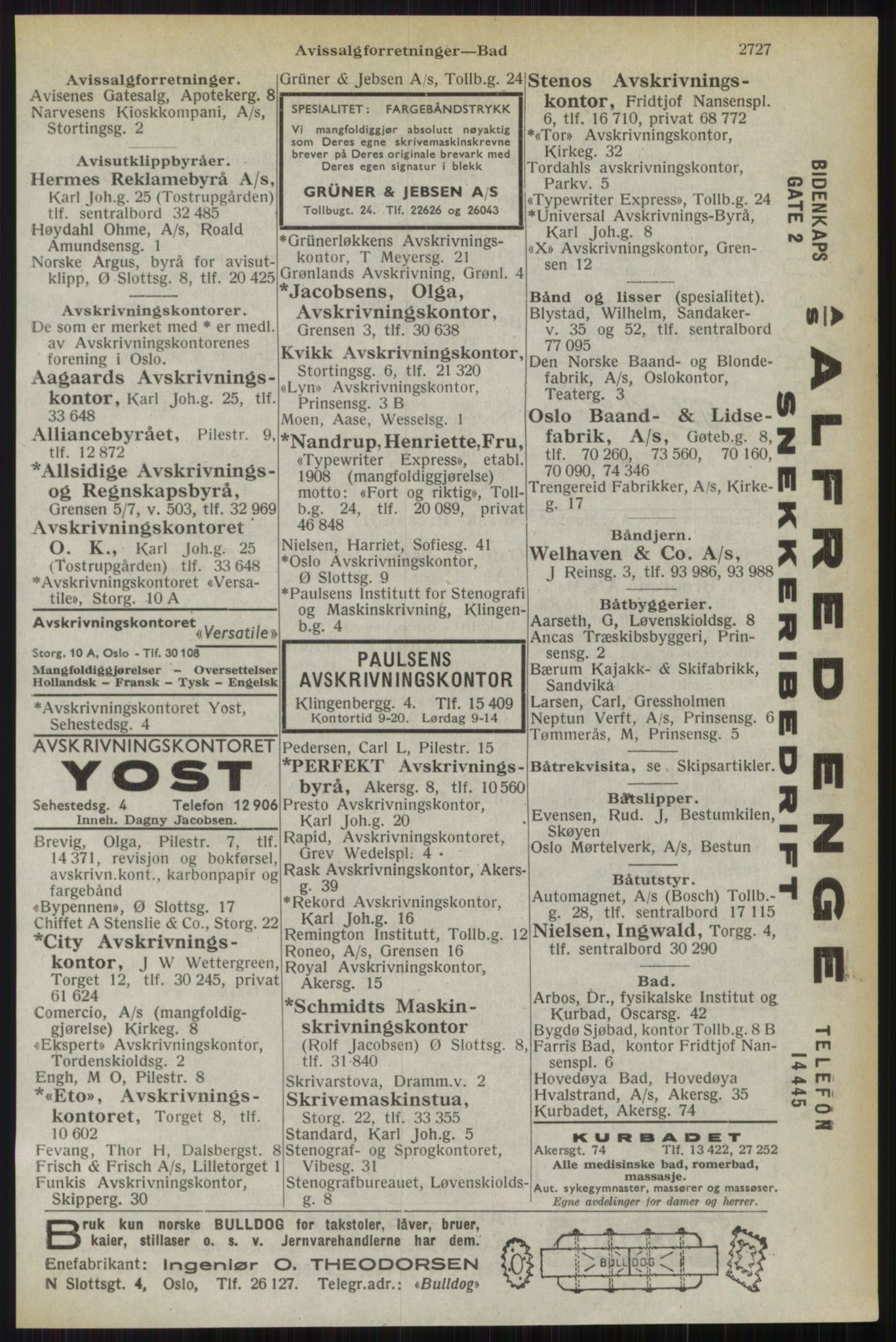 Kristiania/Oslo adressebok, PUBL/-, 1944, p. 2727
