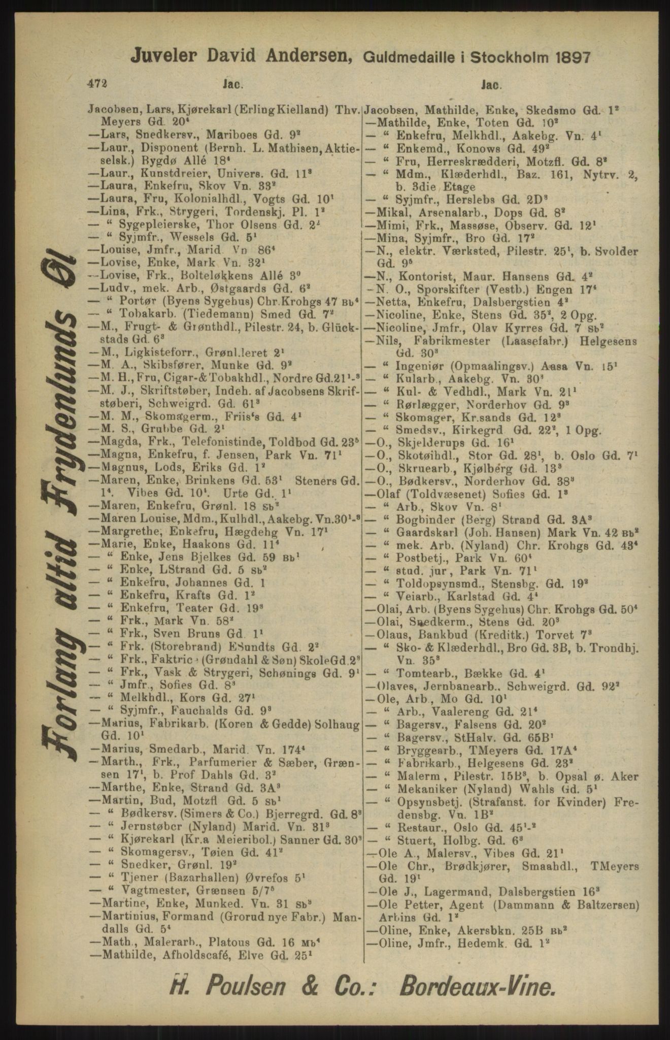 Kristiania/Oslo adressebok, PUBL/-, 1904, p. 472