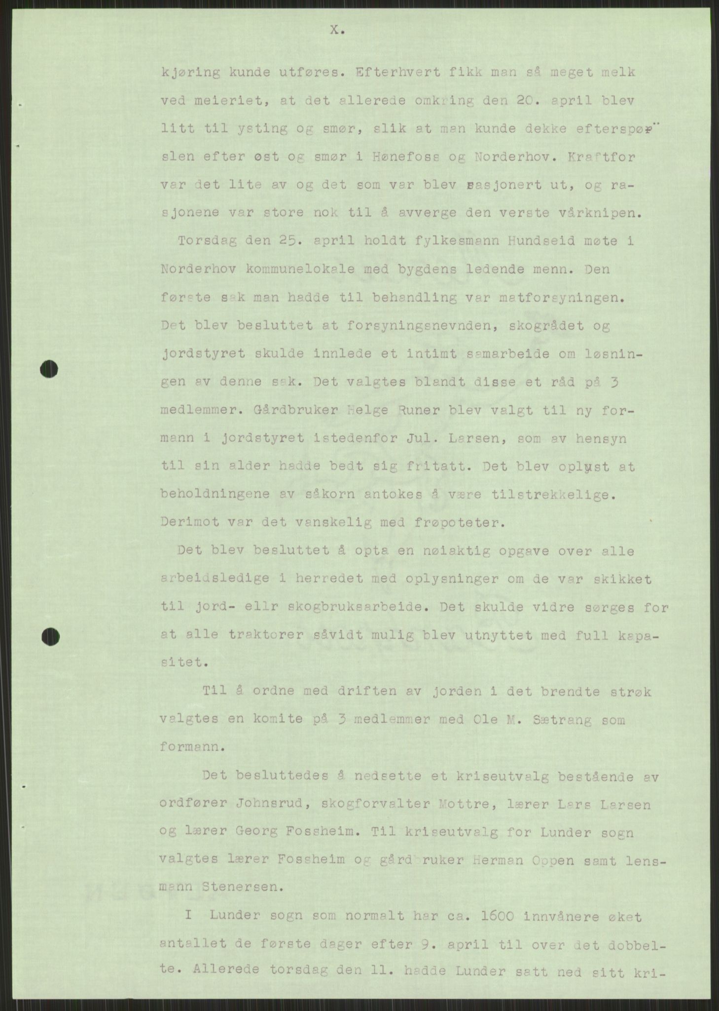 Forsvaret, Forsvarets krigshistoriske avdeling, AV/RA-RAFA-2017/Y/Ya/L0014: II-C-11-31 - Fylkesmenn.  Rapporter om krigsbegivenhetene 1940., 1940, p. 457