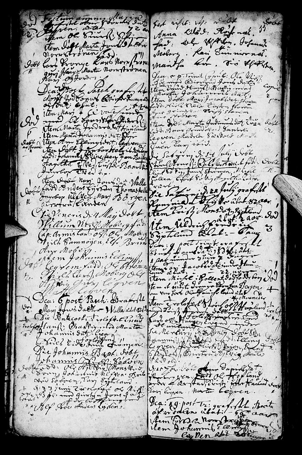 Os sokneprestembete, SAB/A-99929: Parish register (official) no. A 1, 1669-1722, p. 55