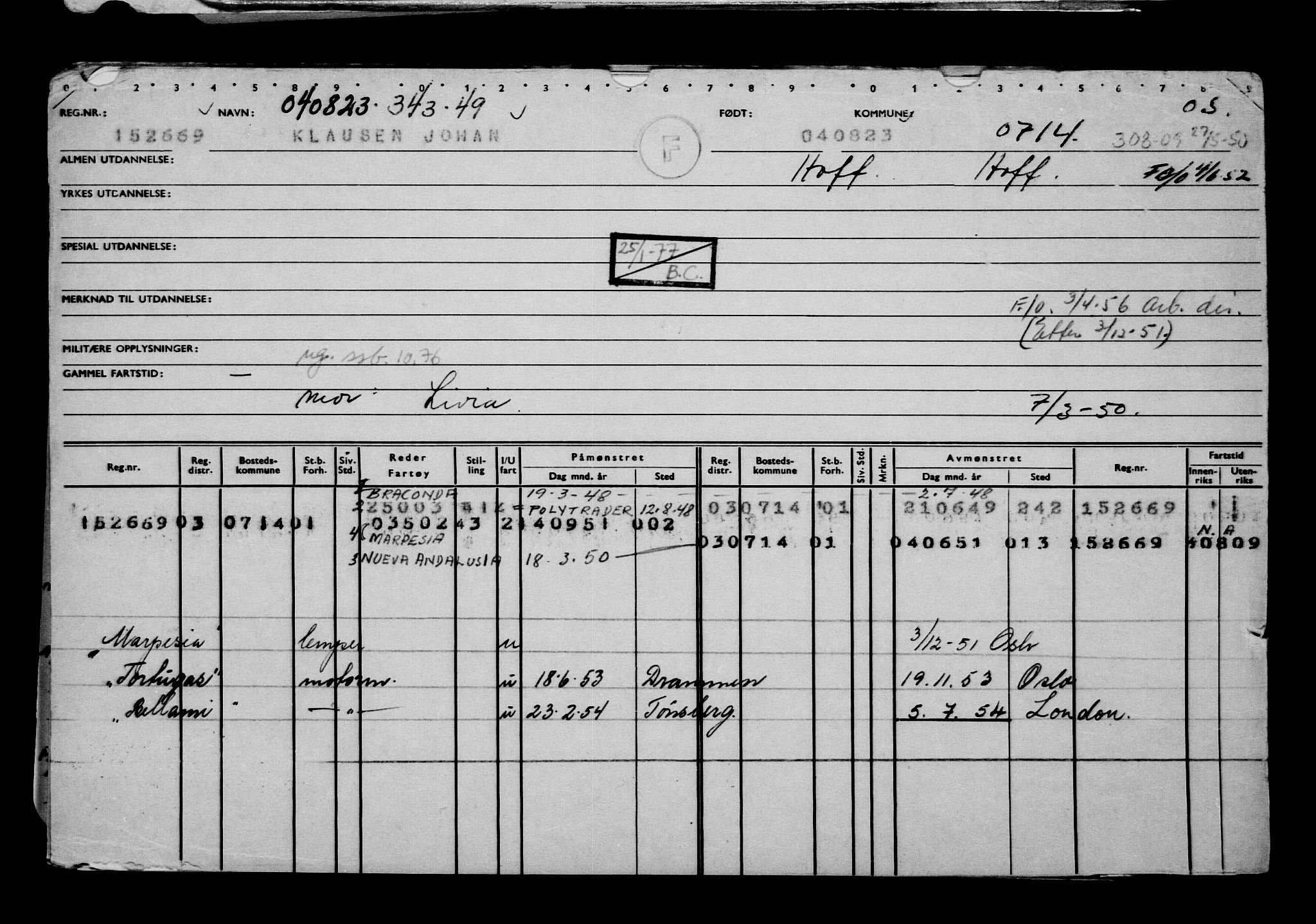 Direktoratet for sjømenn, AV/RA-S-3545/G/Gb/L0221: Hovedkort, 1923, p. 598