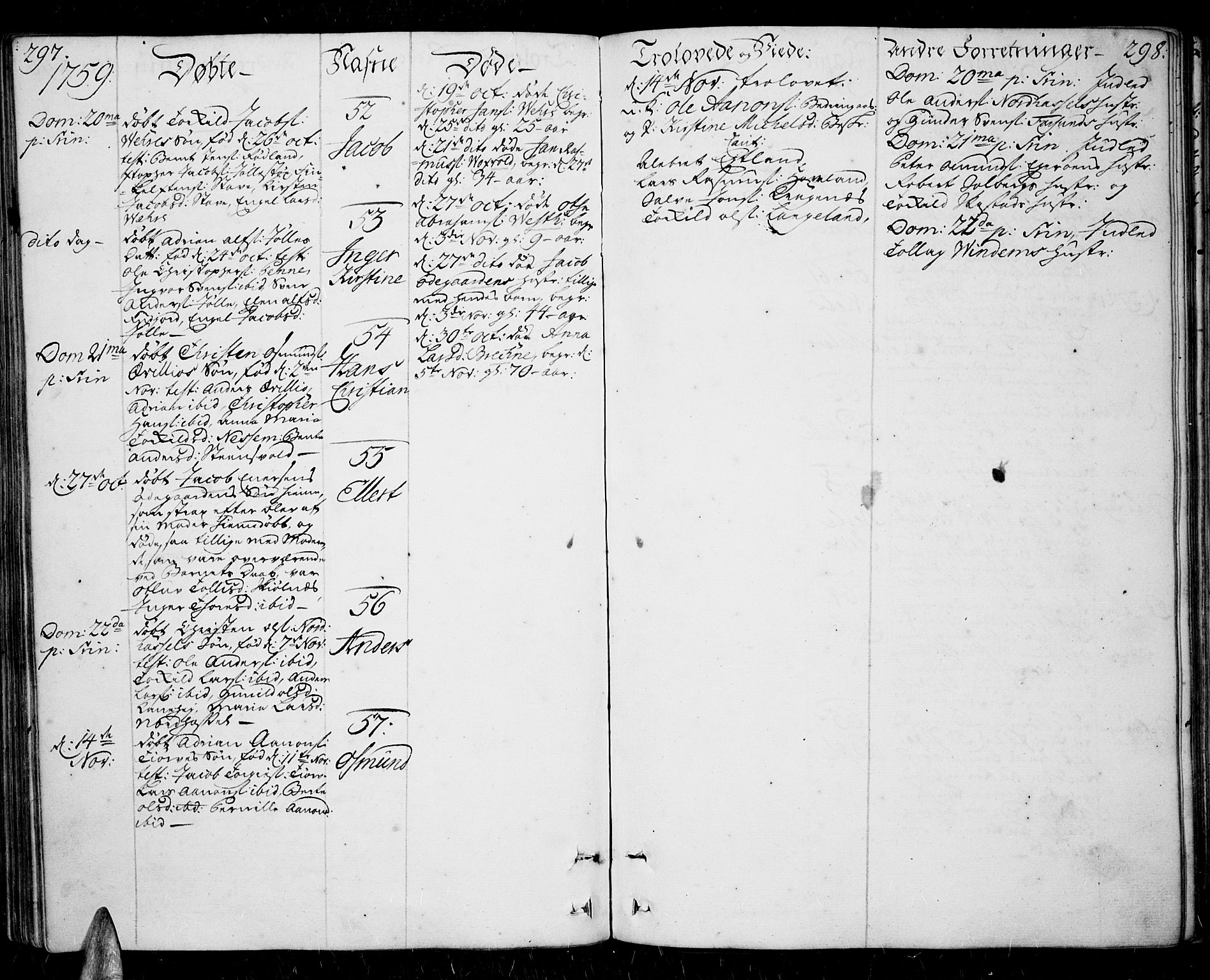 Lista sokneprestkontor, AV/SAK-1111-0027/F/Fa/L0003: Parish register (official) no. A 3 /1, 1743-1767, p. 297-298