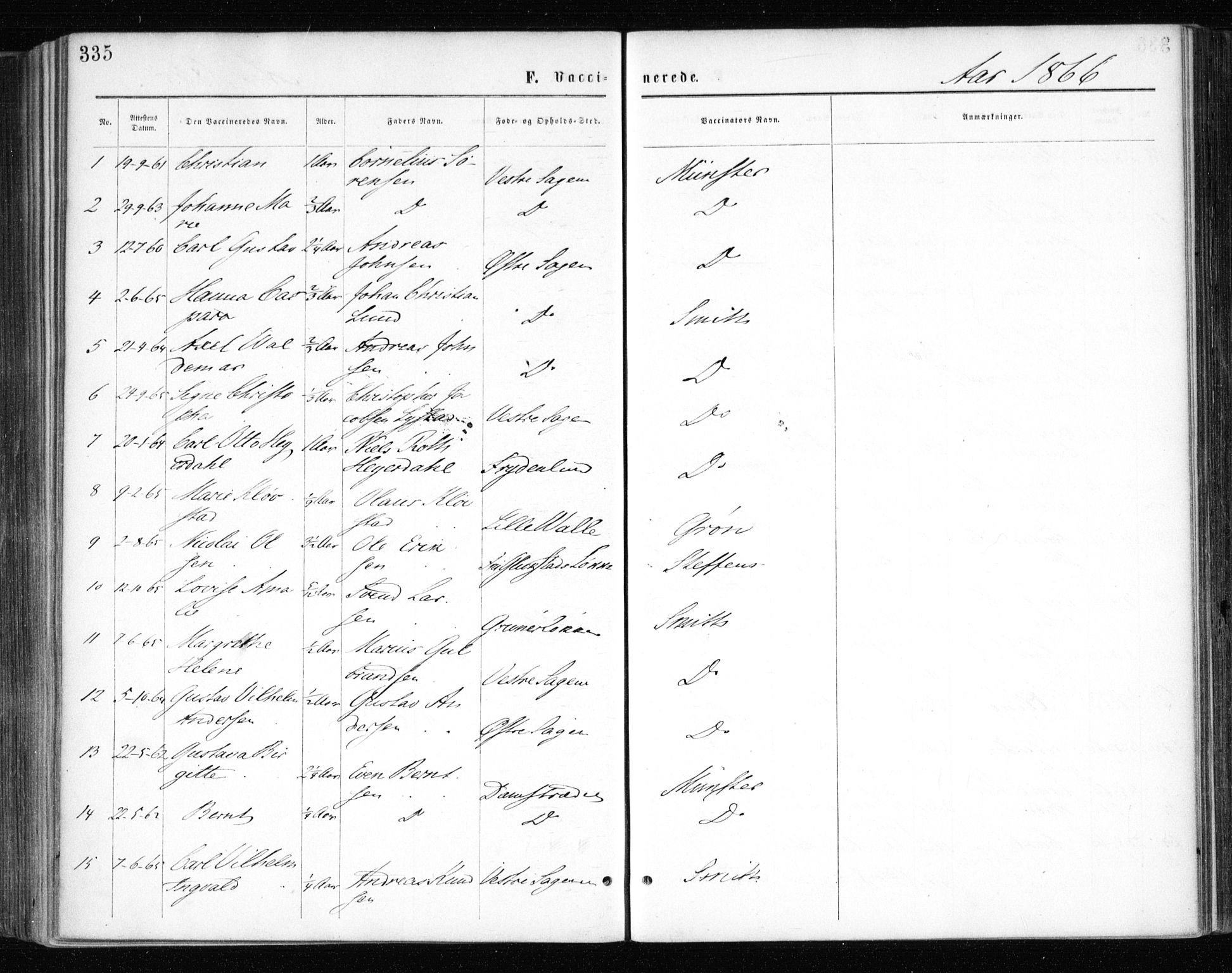 Gamle Aker prestekontor Kirkebøker, AV/SAO-A-10617a/F/L0003: Parish register (official) no. 3, 1865-1873, p. 335