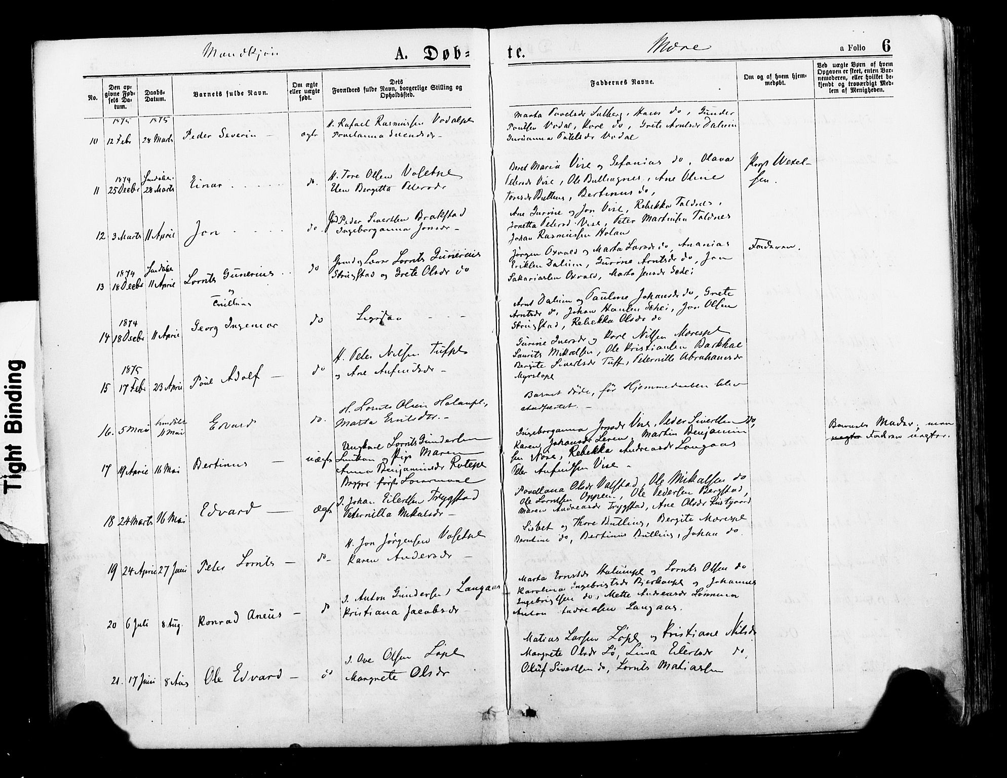 Ministerialprotokoller, klokkerbøker og fødselsregistre - Nord-Trøndelag, SAT/A-1458/735/L0348: Parish register (official) no. 735A09 /1, 1873-1883, p. 6