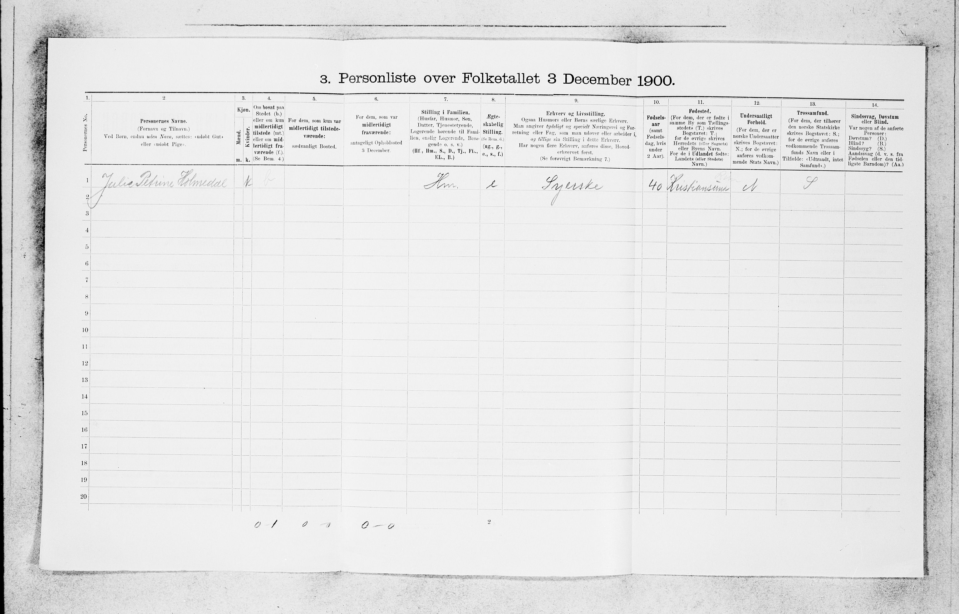 SAB, 1900 census for Bergen, 1900, p. 4110