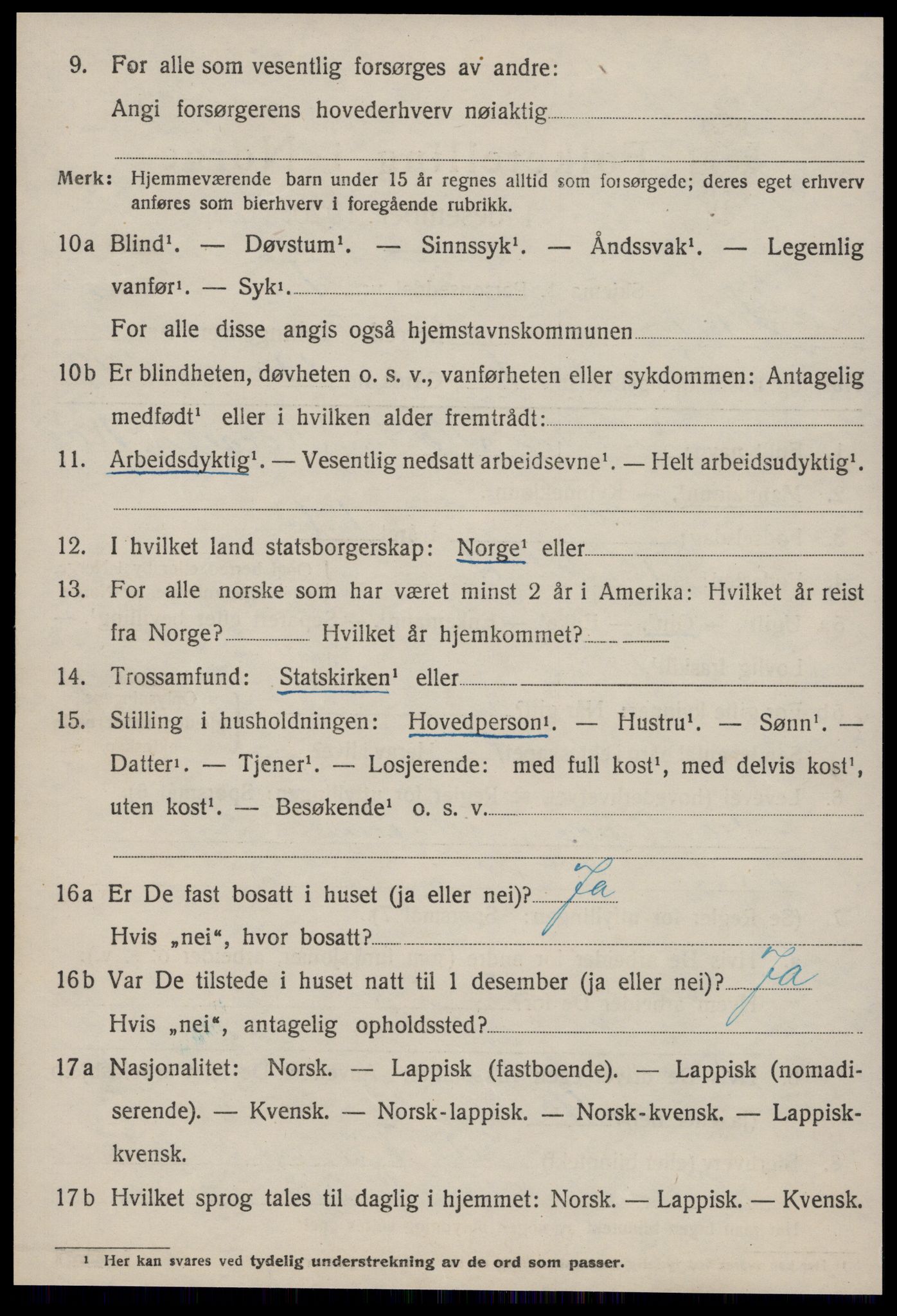 SAT, 1920 census for Horg, 1920, p. 2319