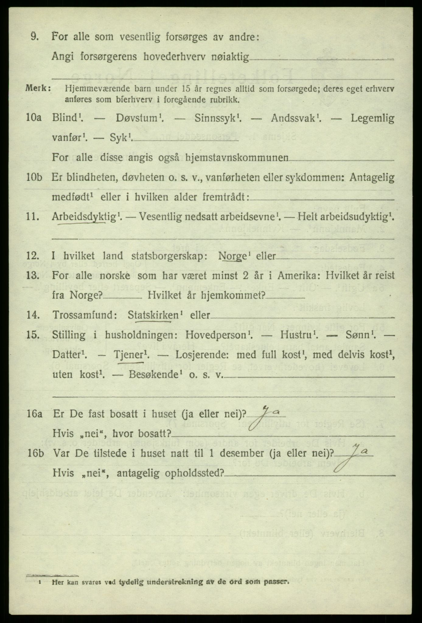 SAB, 1920 census for Sund, 1920, p. 1204