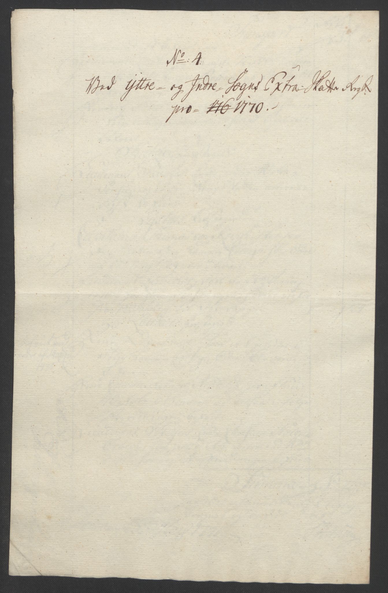 Rentekammeret inntil 1814, Realistisk ordnet avdeling, AV/RA-EA-4070/Ol/L0018: [Gg 10]: Ekstraskatten, 23.09.1762. Sogn, 1762-1772, p. 273