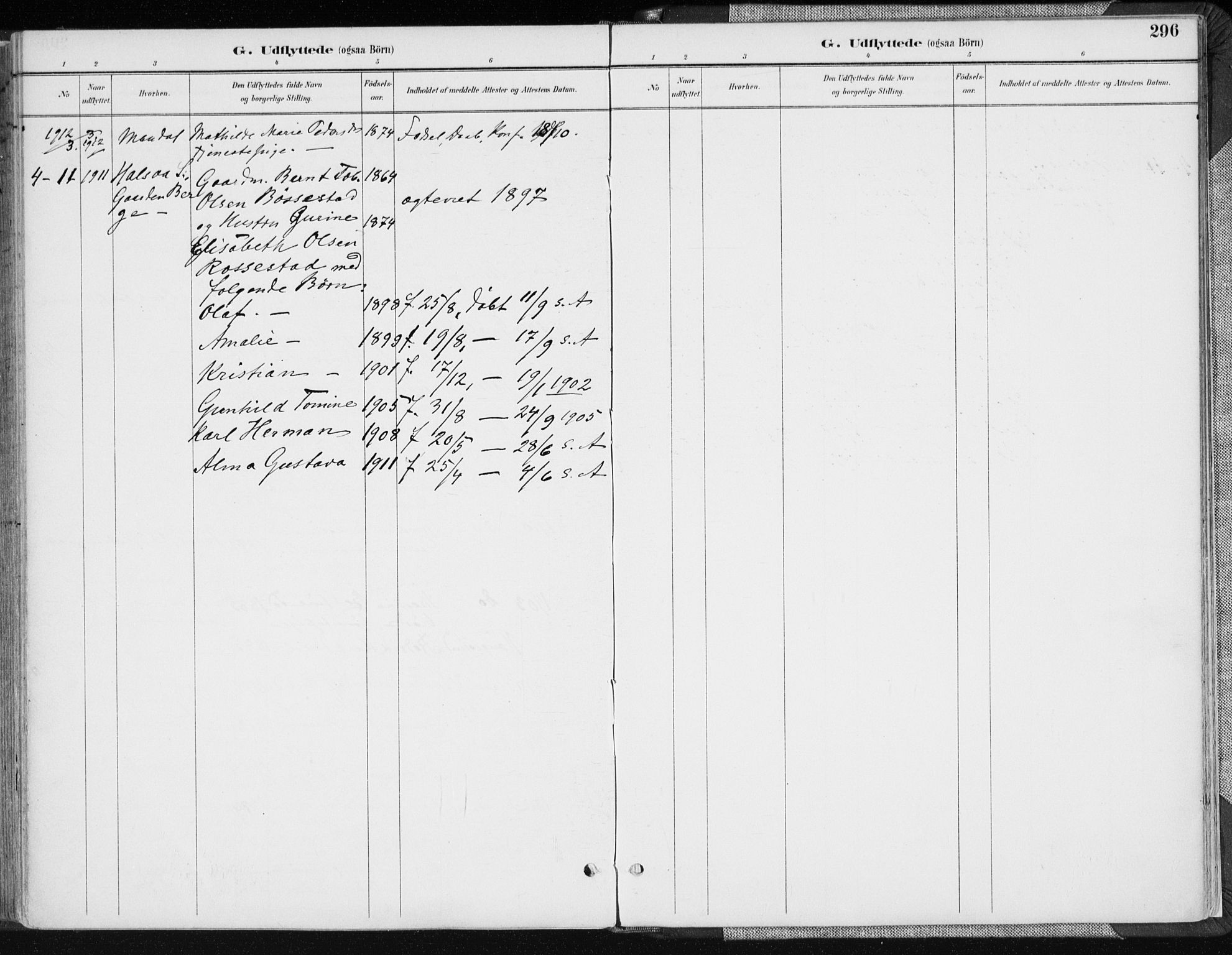 Sør-Audnedal sokneprestkontor, AV/SAK-1111-0039/F/Fa/Fab/L0010: Parish register (official) no. A 10, 1892-1913, p. 296