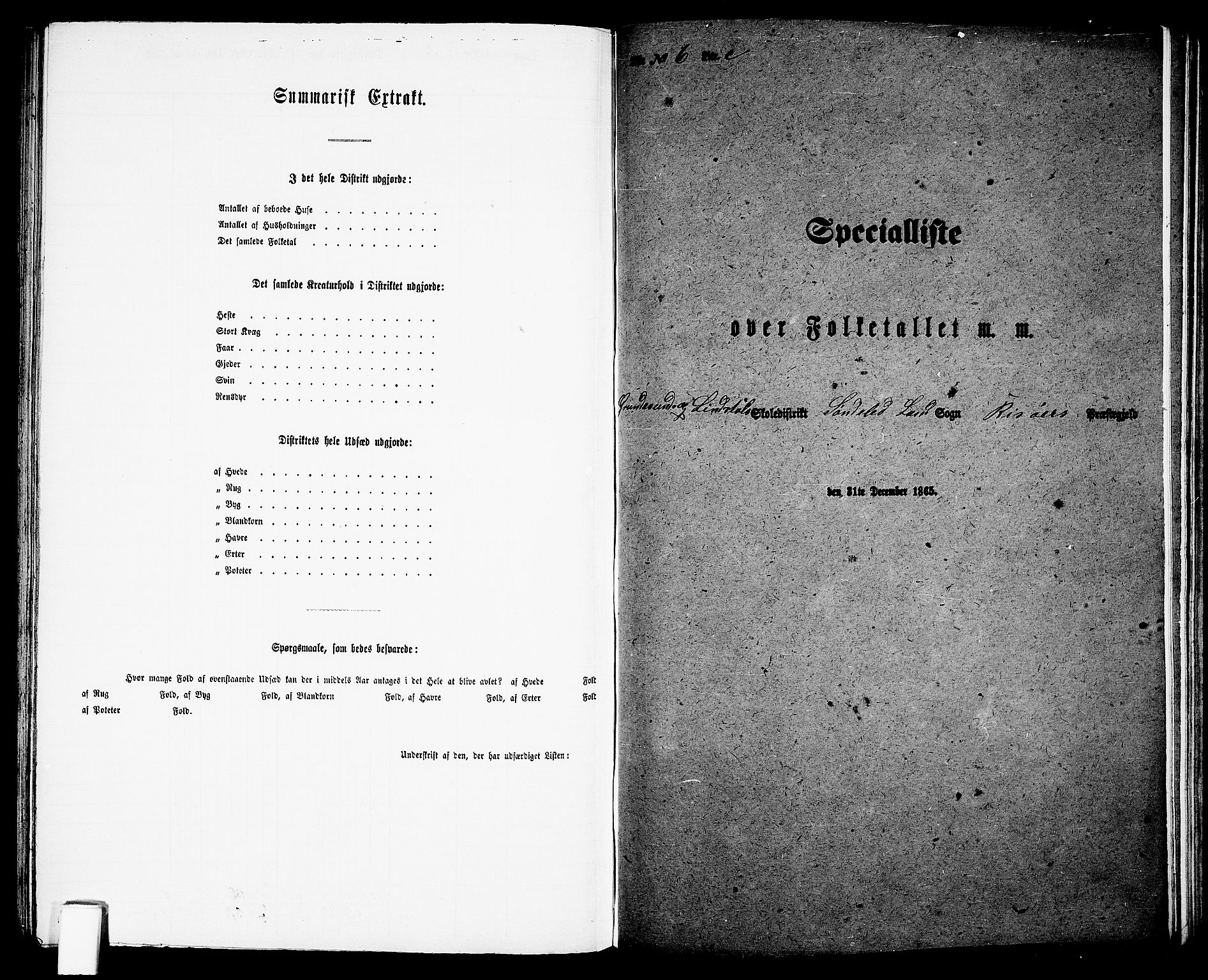 RA, 1865 census for Risør/Søndeled, 1865, p. 124