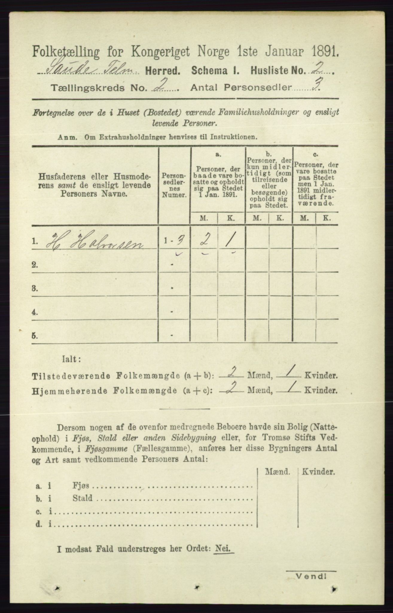 RA, 1891 census for 0822 Sauherad, 1891, p. 390