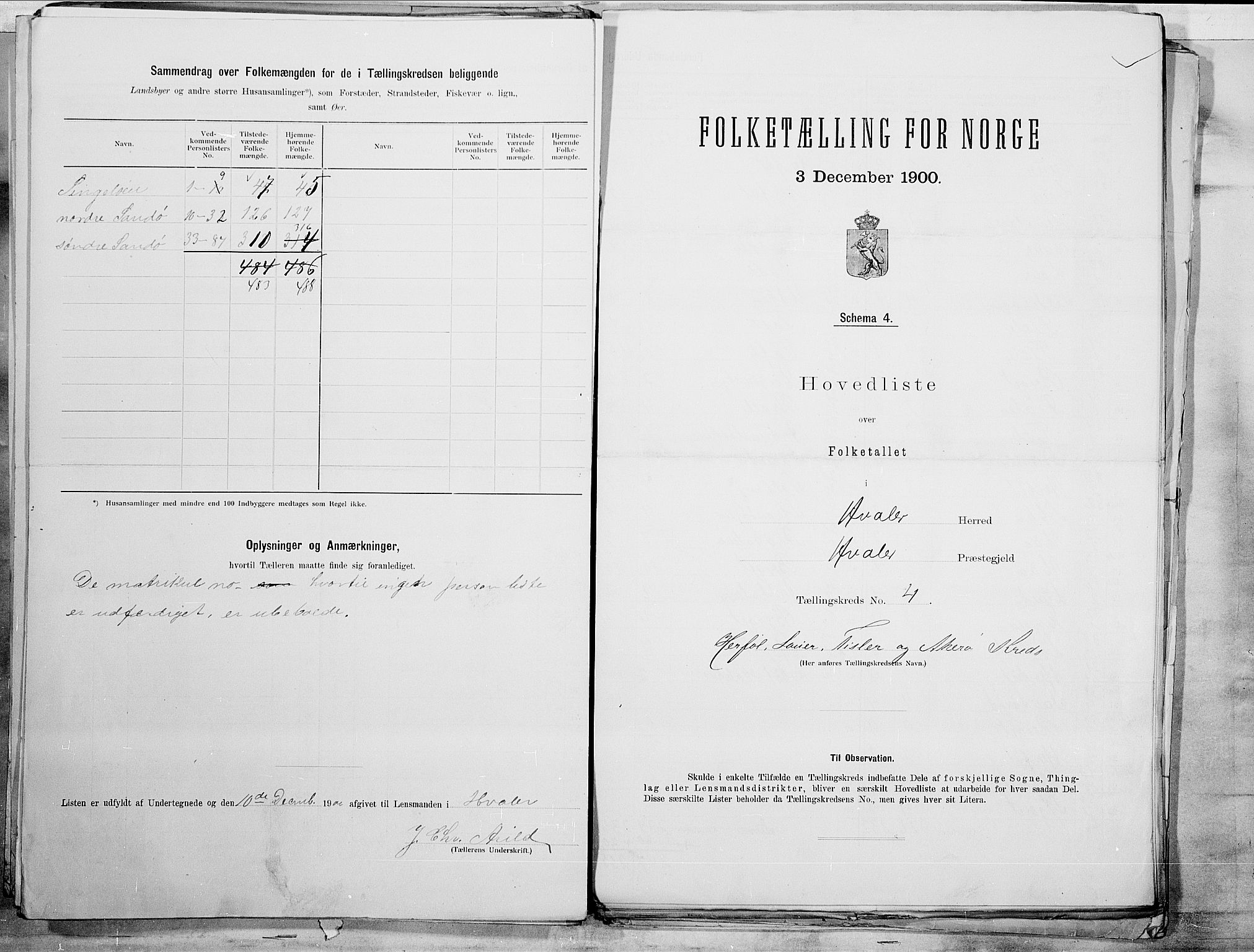 SAO, 1900 census for Hvaler, 1900, p. 14
