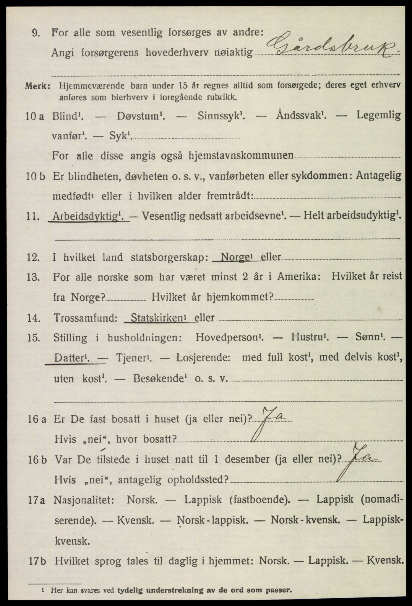 SAT, 1920 census for Skogn, 1920, p. 6252