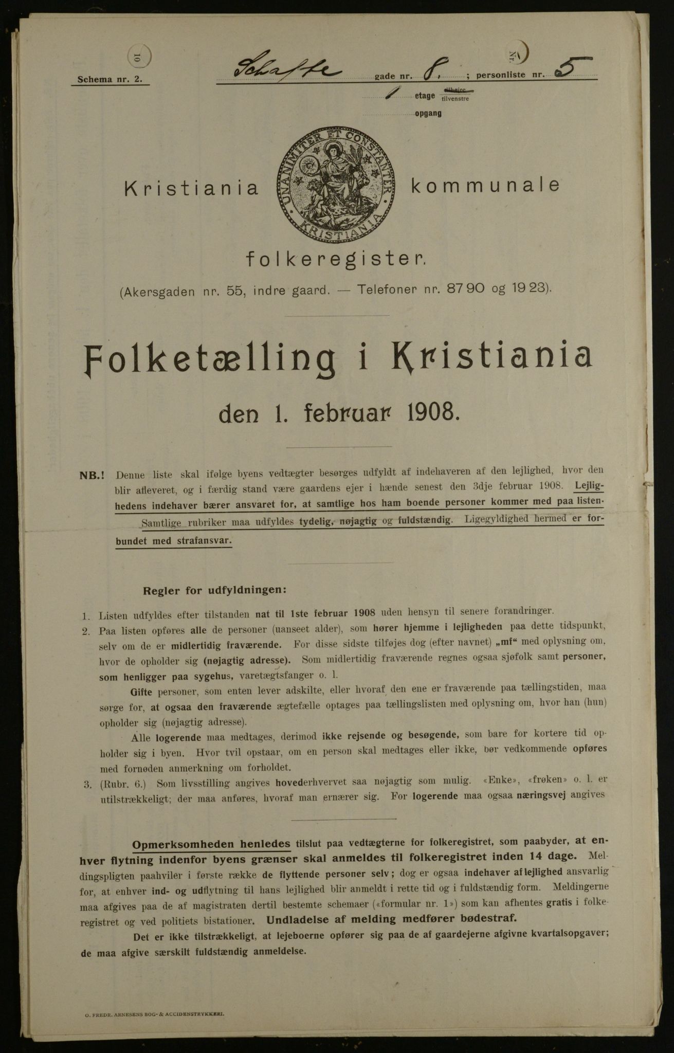 OBA, Municipal Census 1908 for Kristiania, 1908, p. 80562