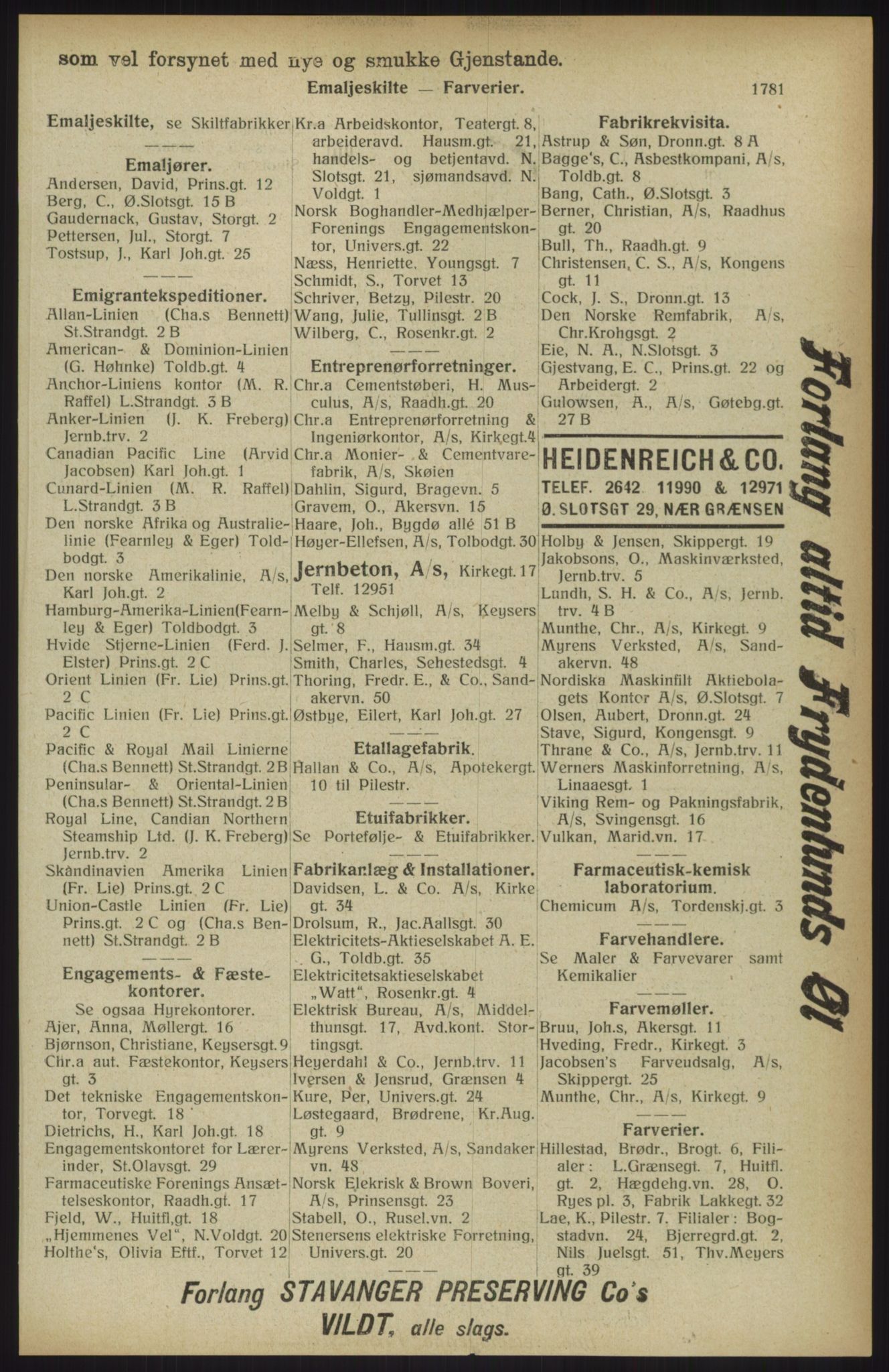 Kristiania/Oslo adressebok, PUBL/-, 1914, p. 1781