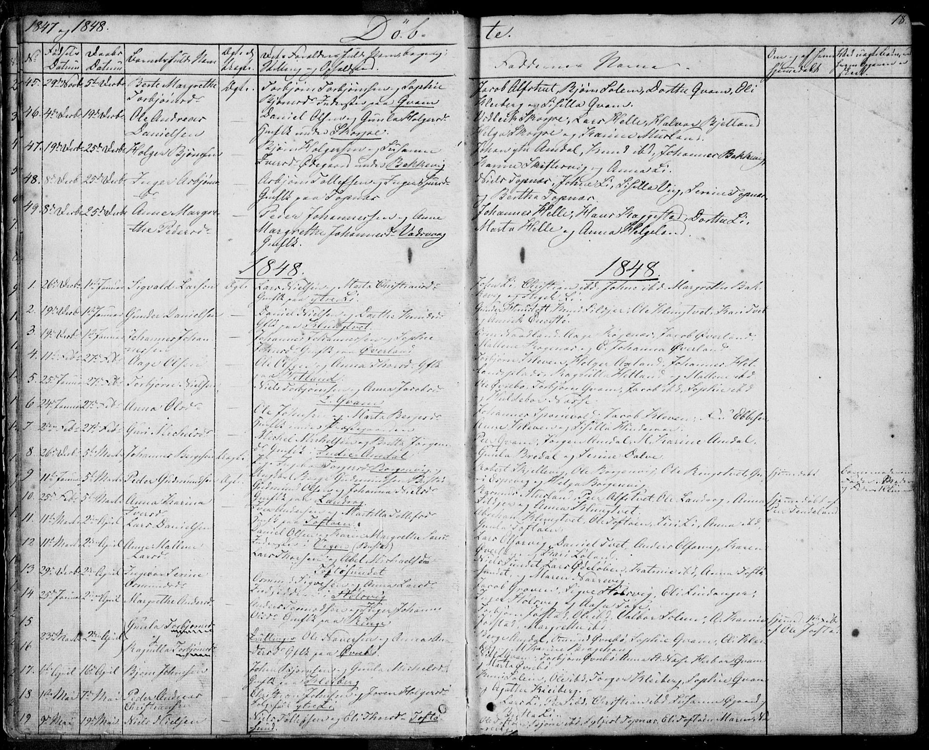 Nedstrand sokneprestkontor, SAST/A-101841/01/IV: Parish register (official) no. A 8, 1839-1860, p. 18
