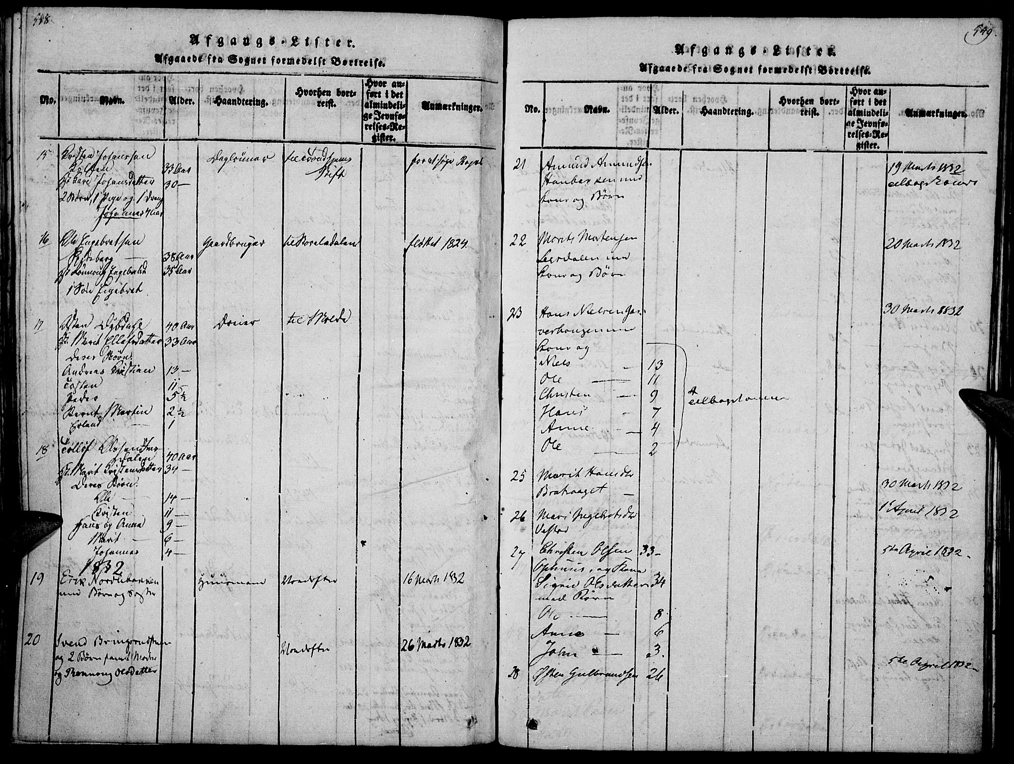 Ringebu prestekontor, SAH/PREST-082/H/Ha/Haa/L0004: Parish register (official) no. 4, 1821-1839, p. 548-549