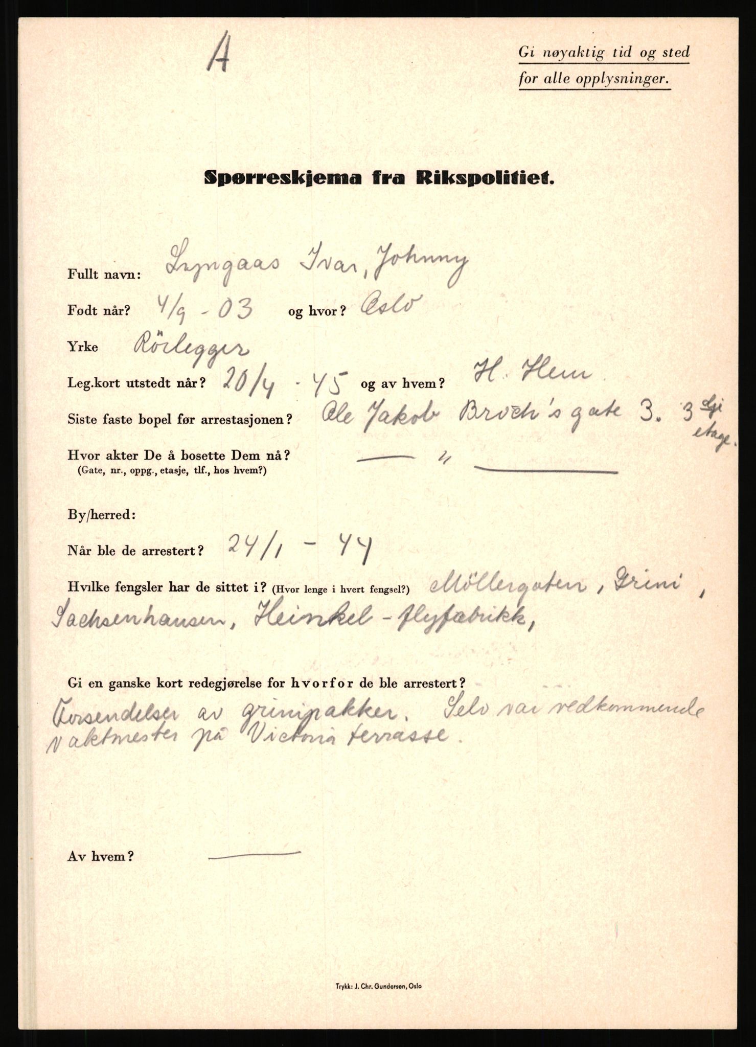 Rikspolitisjefen, AV/RA-S-1560/L/L0011: Lucassen, Oscar Fredrik - Moen, Olav, 1940-1945, p. 207