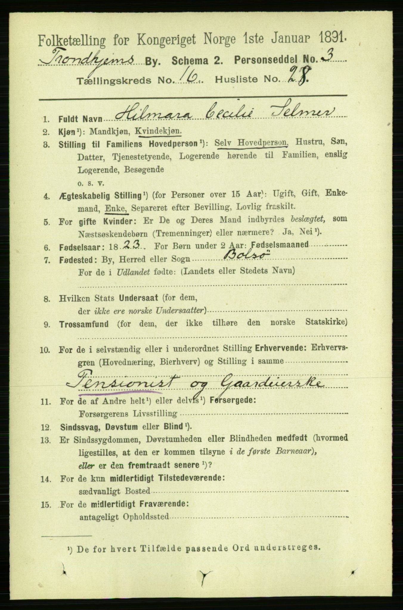 RA, 1891 census for 1601 Trondheim, 1891, p. 12592