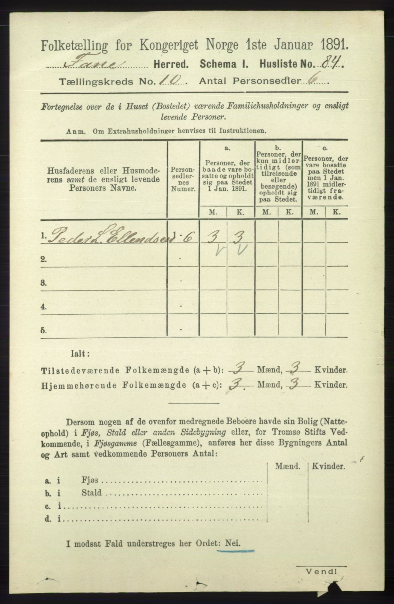 RA, 1891 census for 1249 Fana, 1891, p. 5432