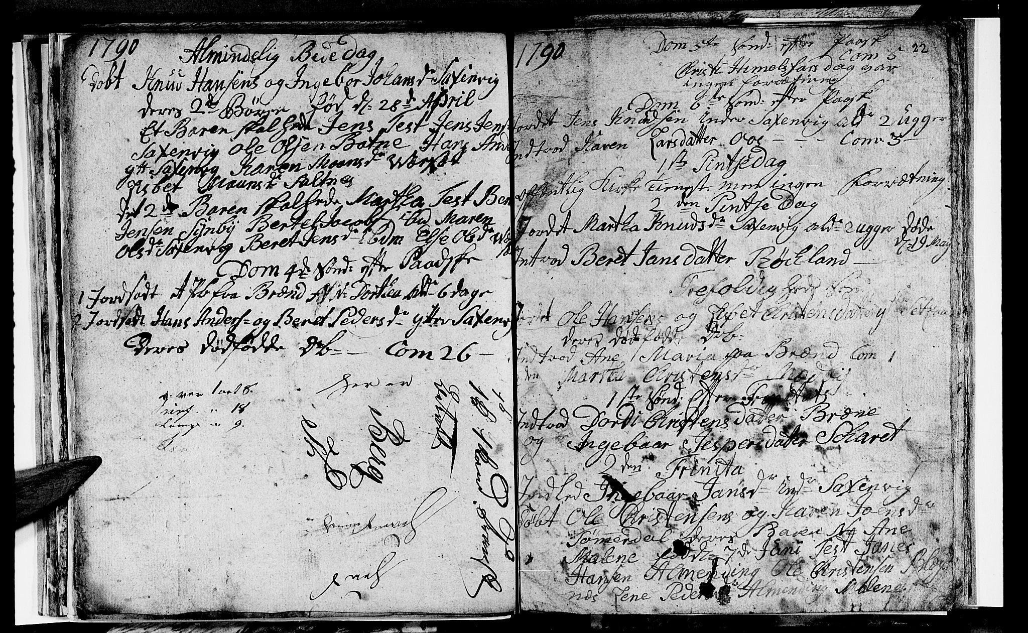 Ministerialprotokoller, klokkerbøker og fødselsregistre - Nordland, AV/SAT-A-1459/847/L0673: Parish register (copy) no. 847C01, 1786-1791, p. 22