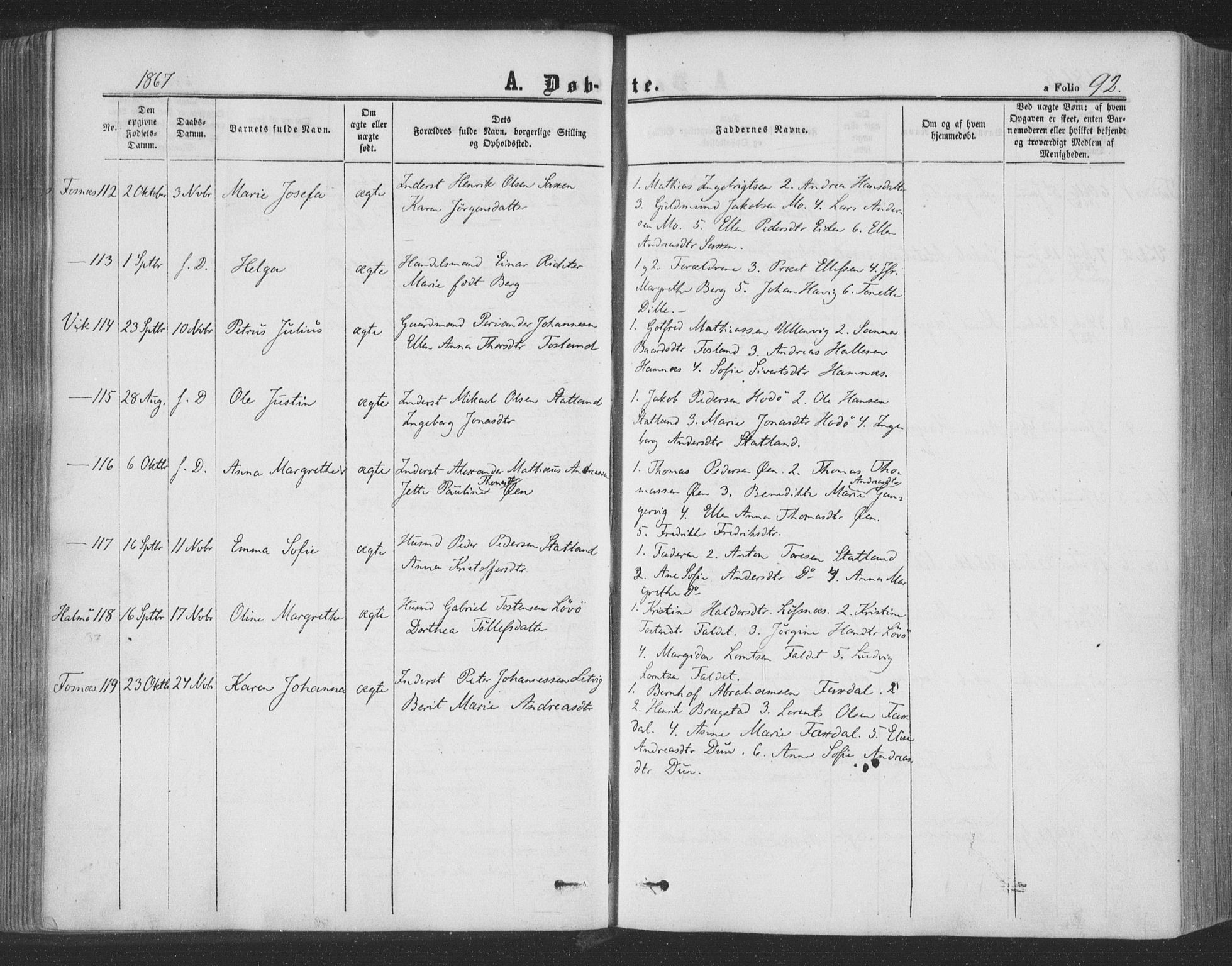Ministerialprotokoller, klokkerbøker og fødselsregistre - Nord-Trøndelag, SAT/A-1458/773/L0615: Parish register (official) no. 773A06, 1857-1870, p. 92