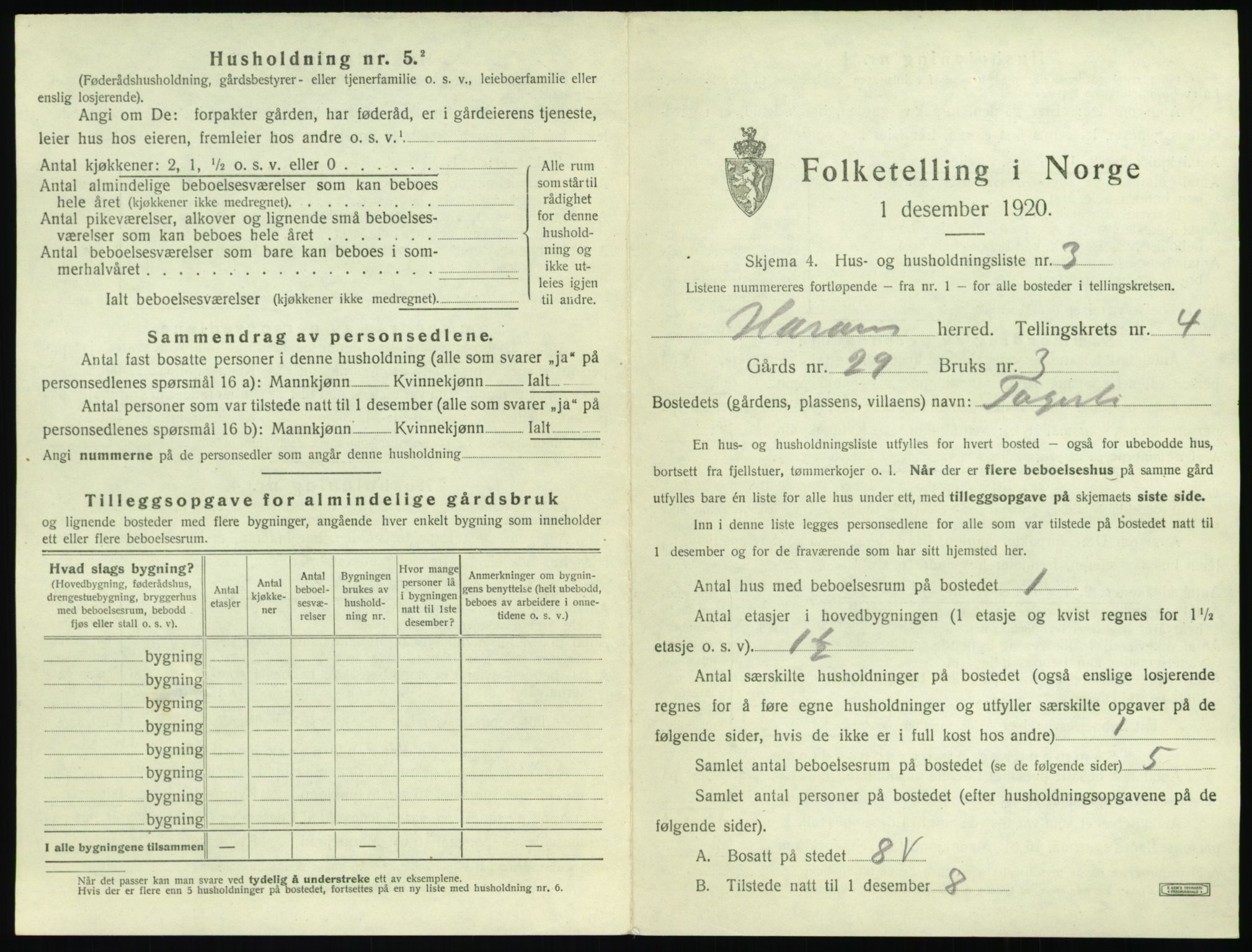 SAT, 1920 census for Haram, 1920, p. 225