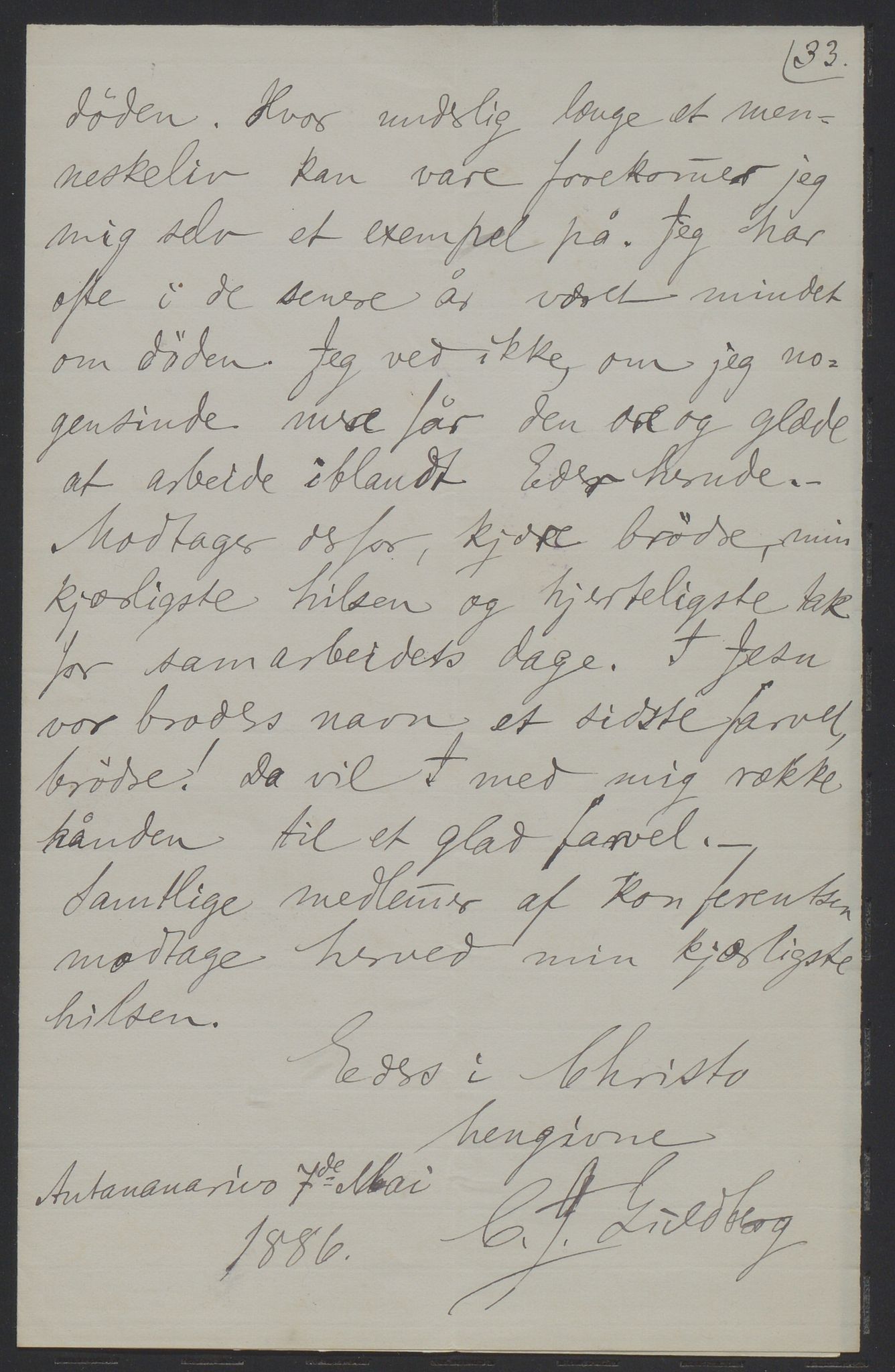 Det Norske Misjonsselskap - hovedadministrasjonen, VID/MA-A-1045/D/Da/Daa/L0036/0011: Konferansereferat og årsberetninger / Konferansereferat fra Madagaskar Innland., 1886, p. 33