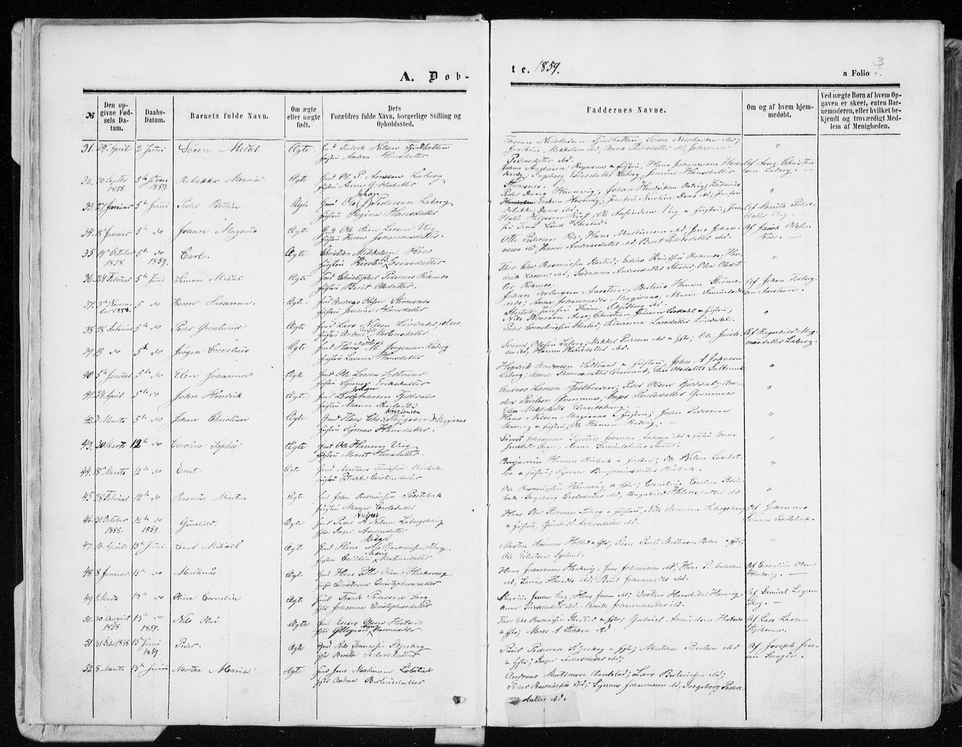 Ibestad sokneprestembete, SATØ/S-0077/H/Ha/Haa/L0009kirke: Parish register (official) no. 9, 1859-1868, p. 3