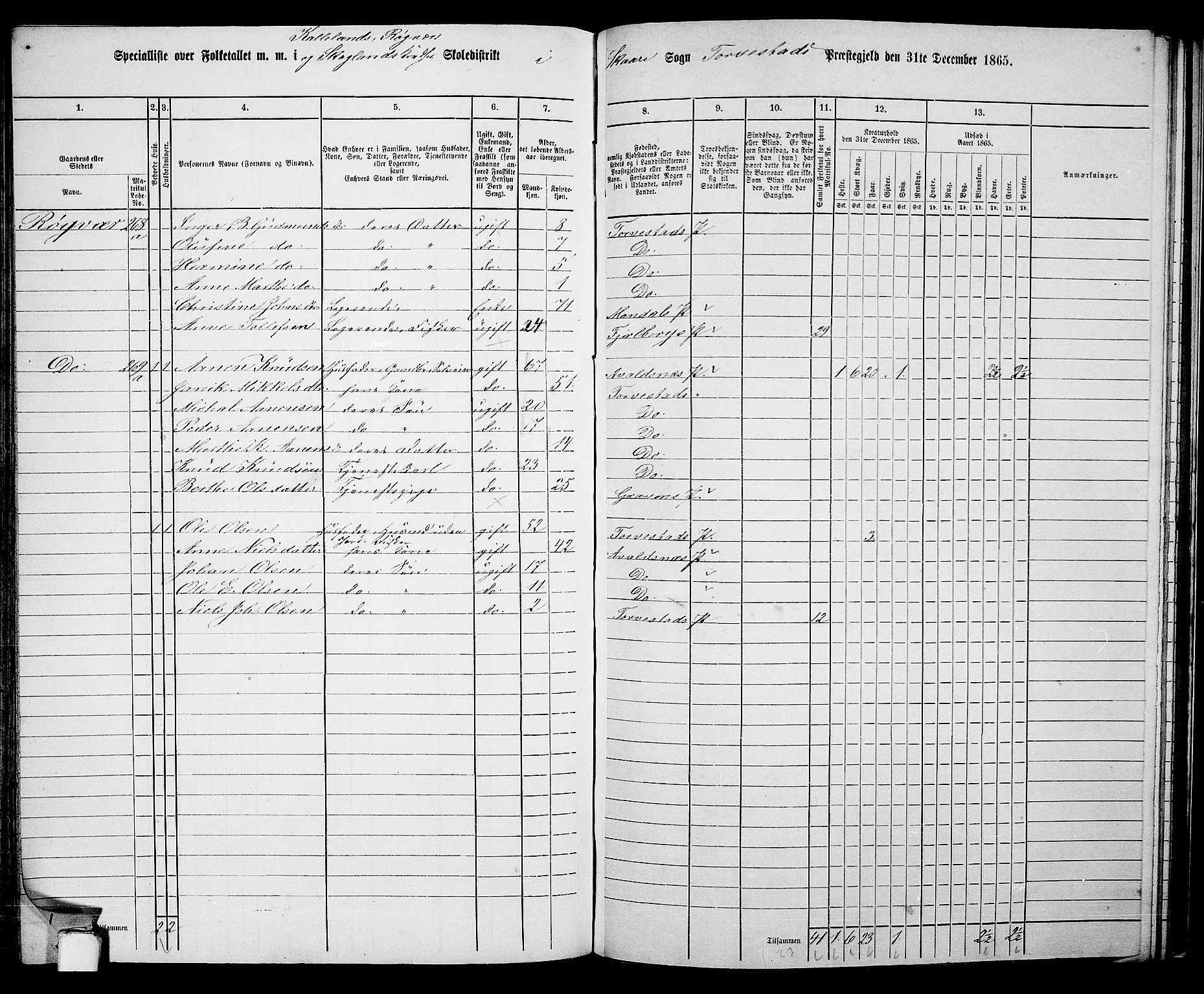 RA, 1865 census for Torvastad/Torvastad, Skåre og Utsira, 1865, p. 122