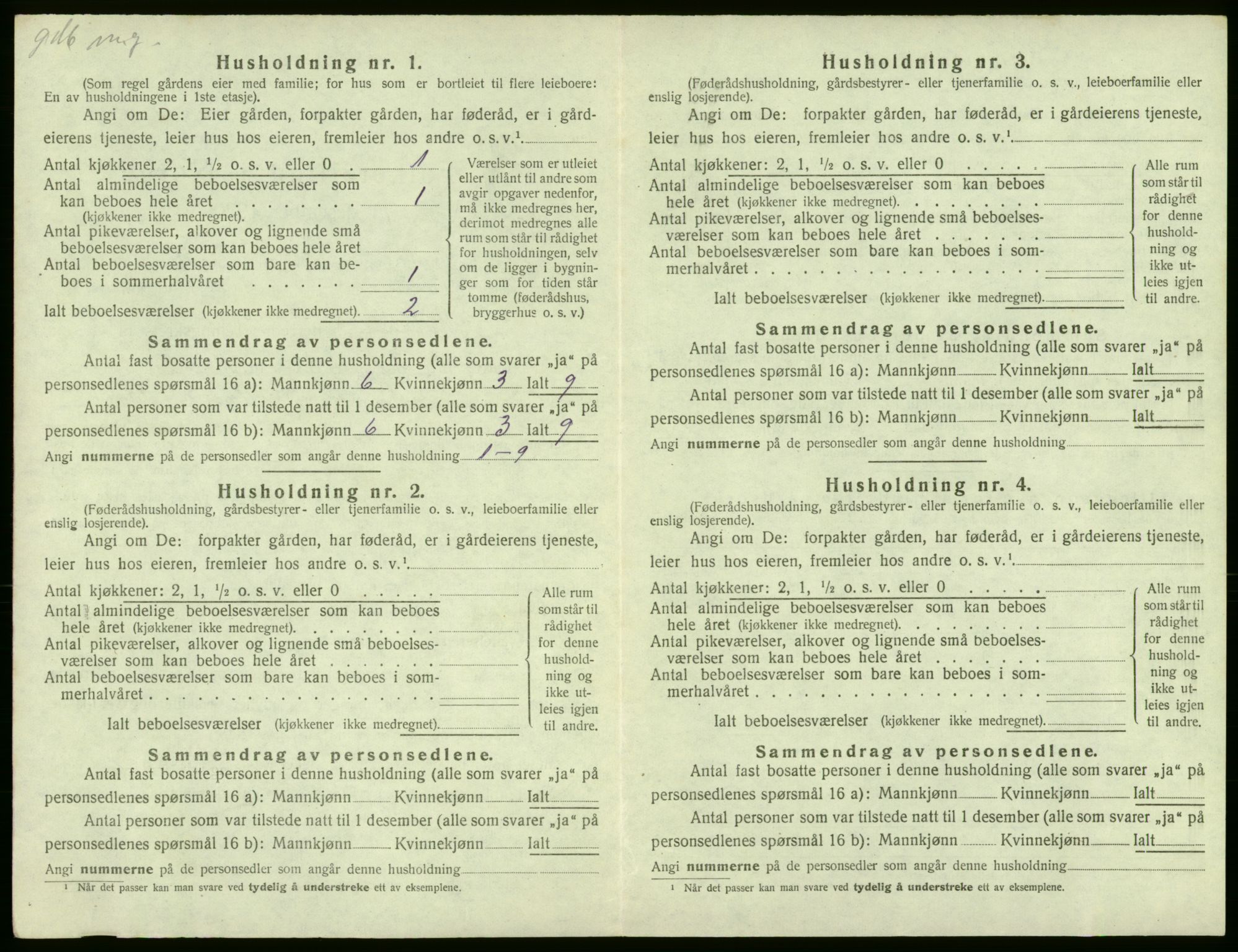 SAB, 1920 census for Røldal, 1920, p. 86