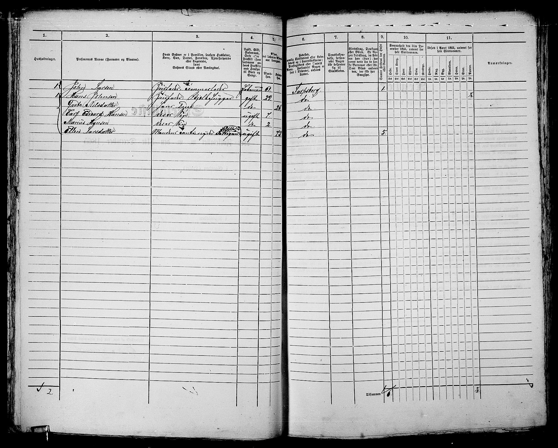 RA, 1865 census for Sarpsborg, 1865, p. 134