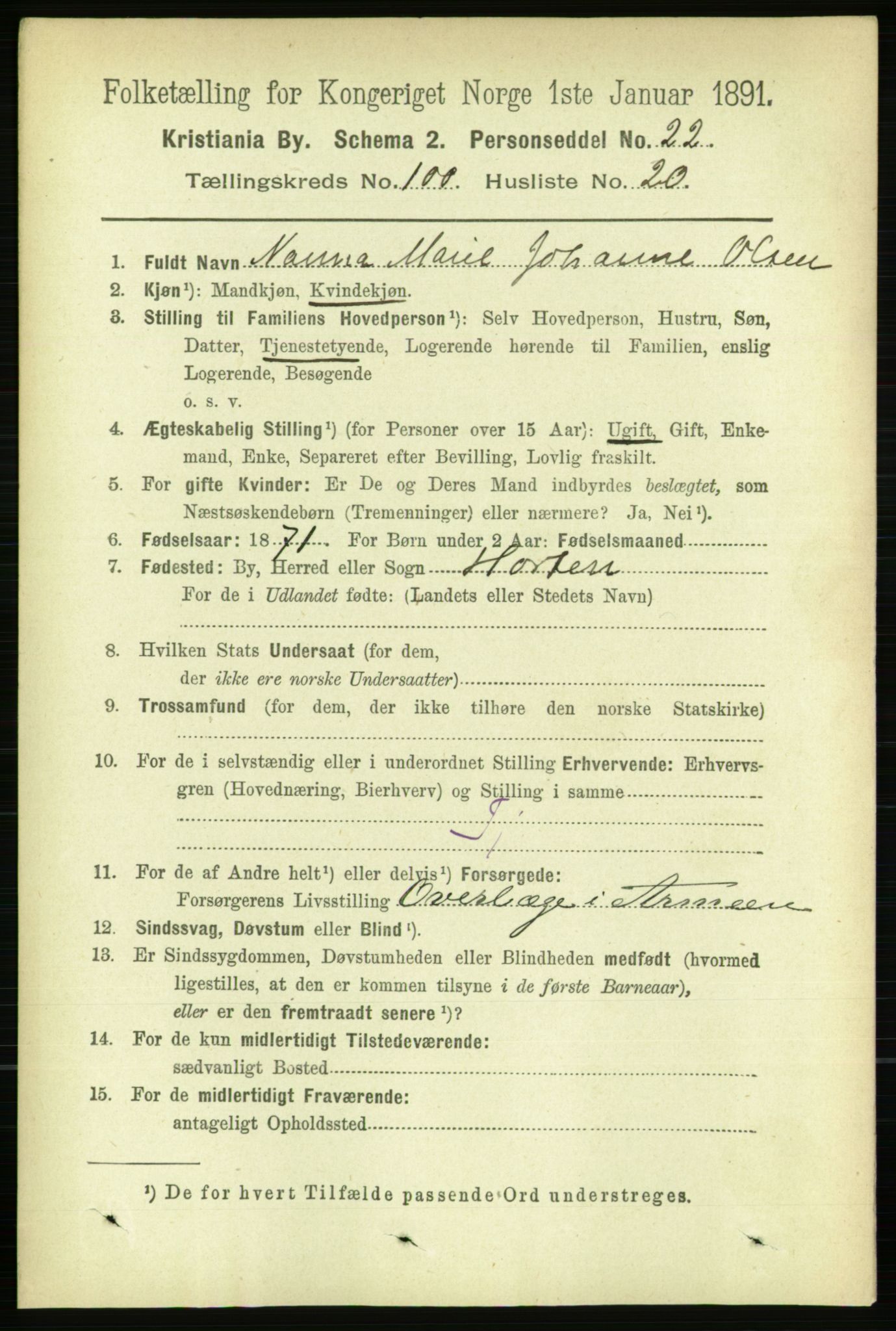 RA, 1891 census for 0301 Kristiania, 1891, p. 49796