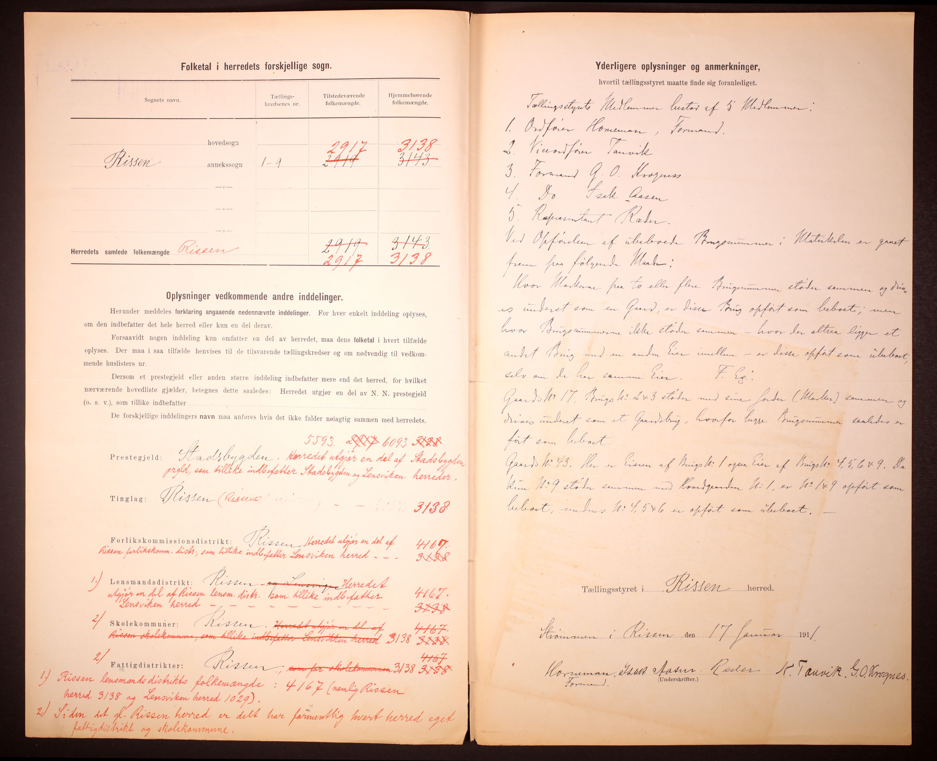 RA, 1910 census for Rissa, 1910, p. 3